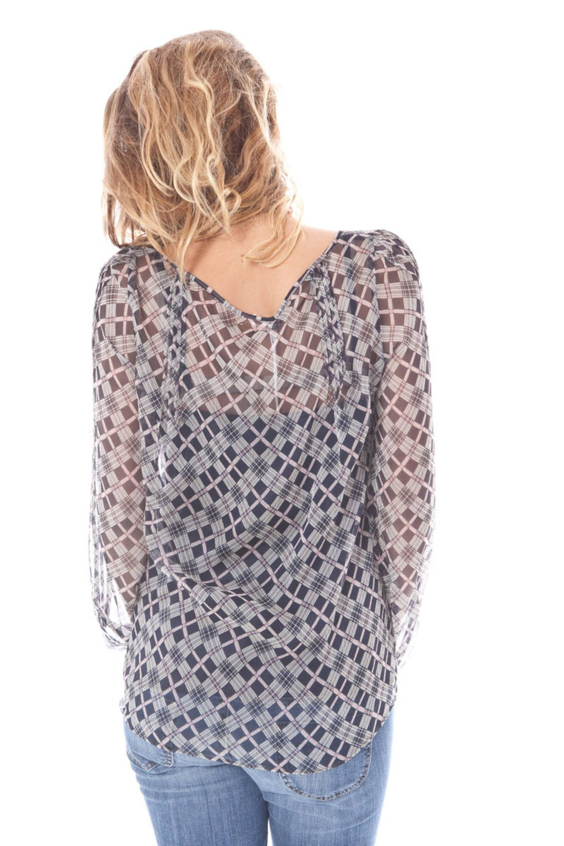 Long sleeve shirt blue woman