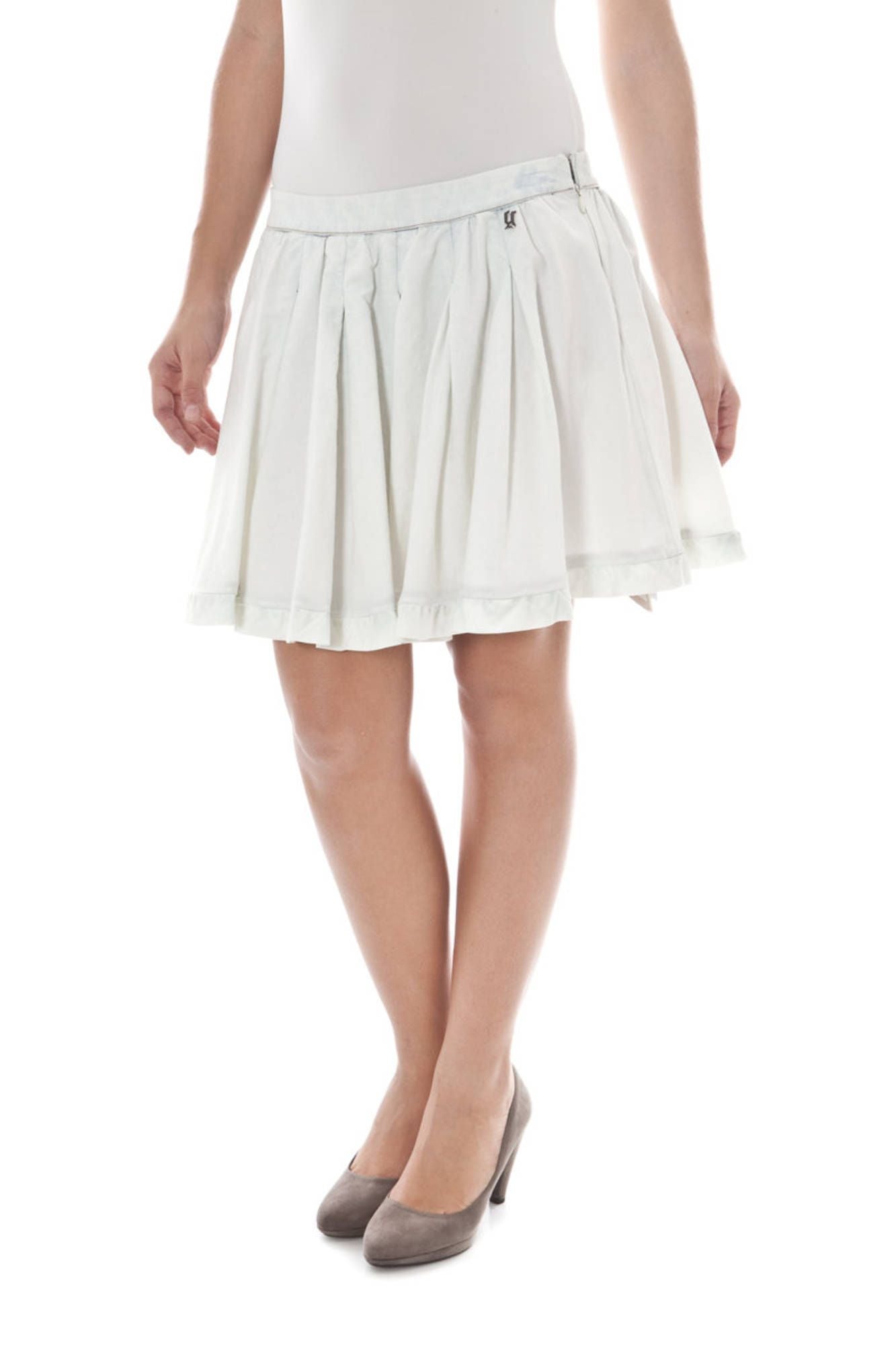 Short skirt woman white