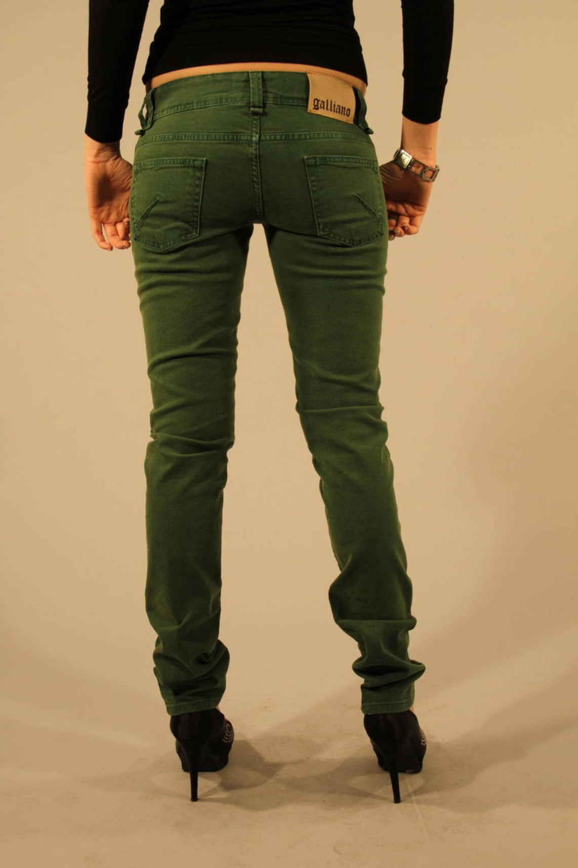 Jeans denim woman green