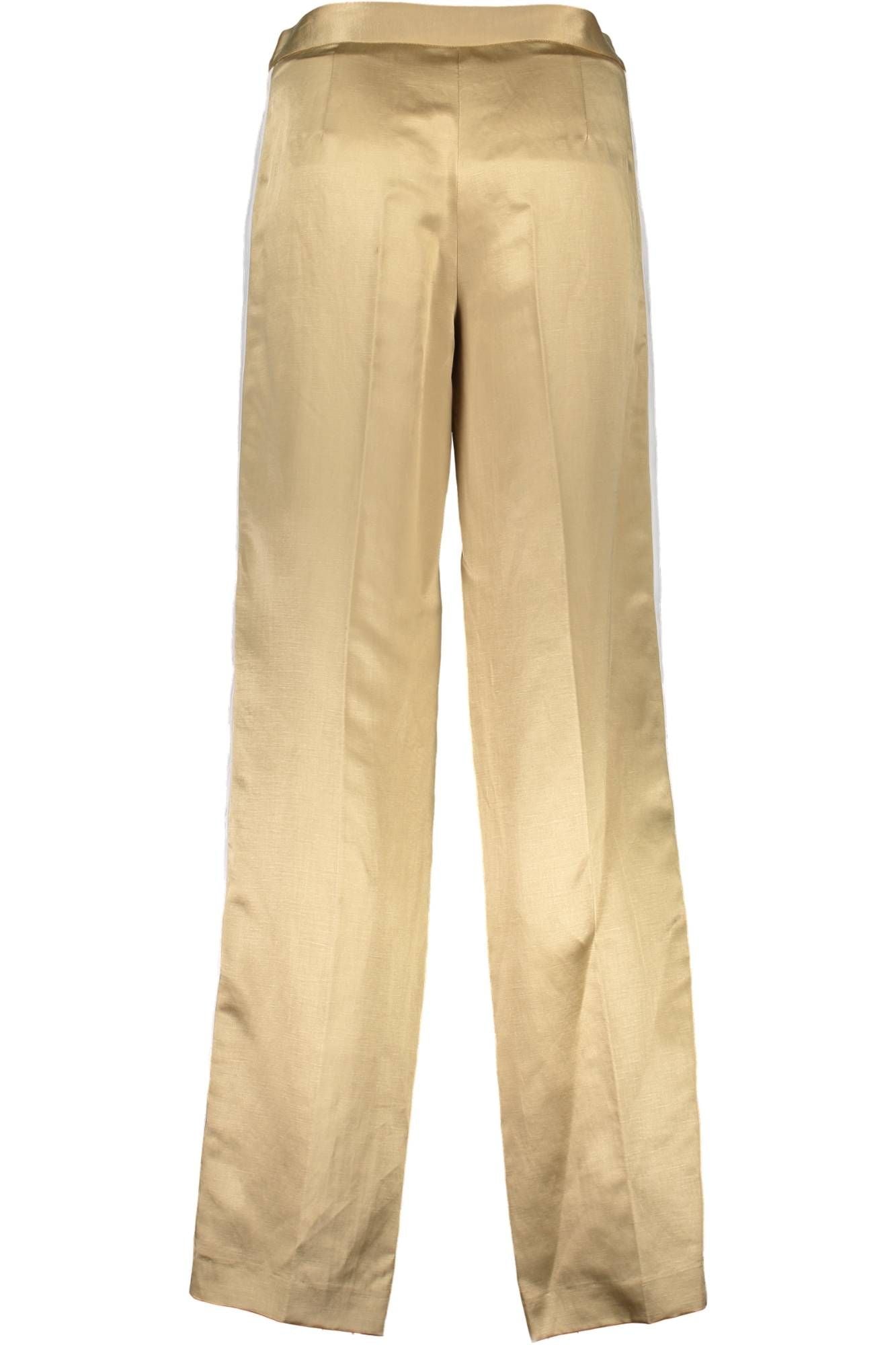 Woman gold trousers
