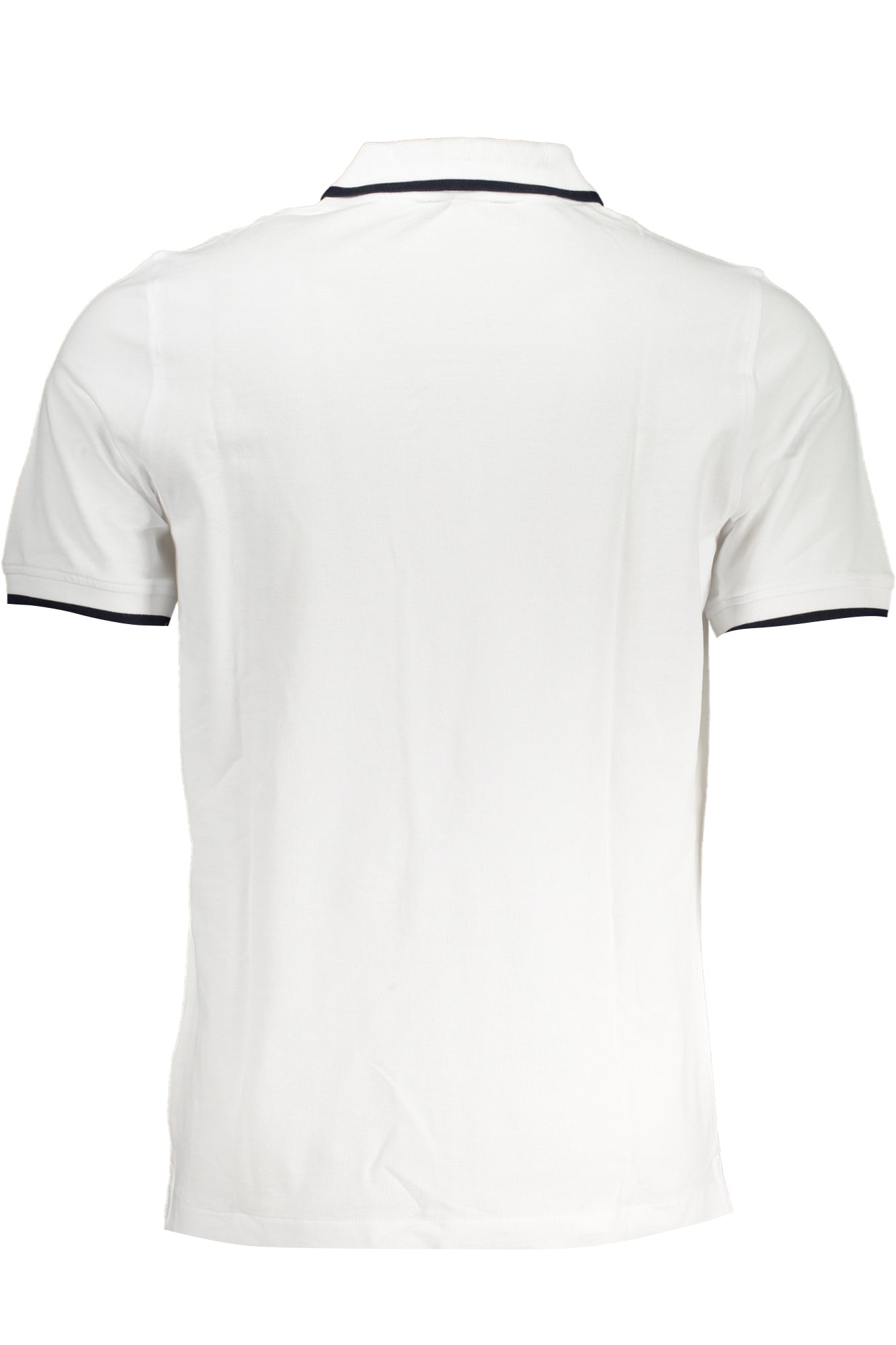 Men's white short sleeved polo shirt
