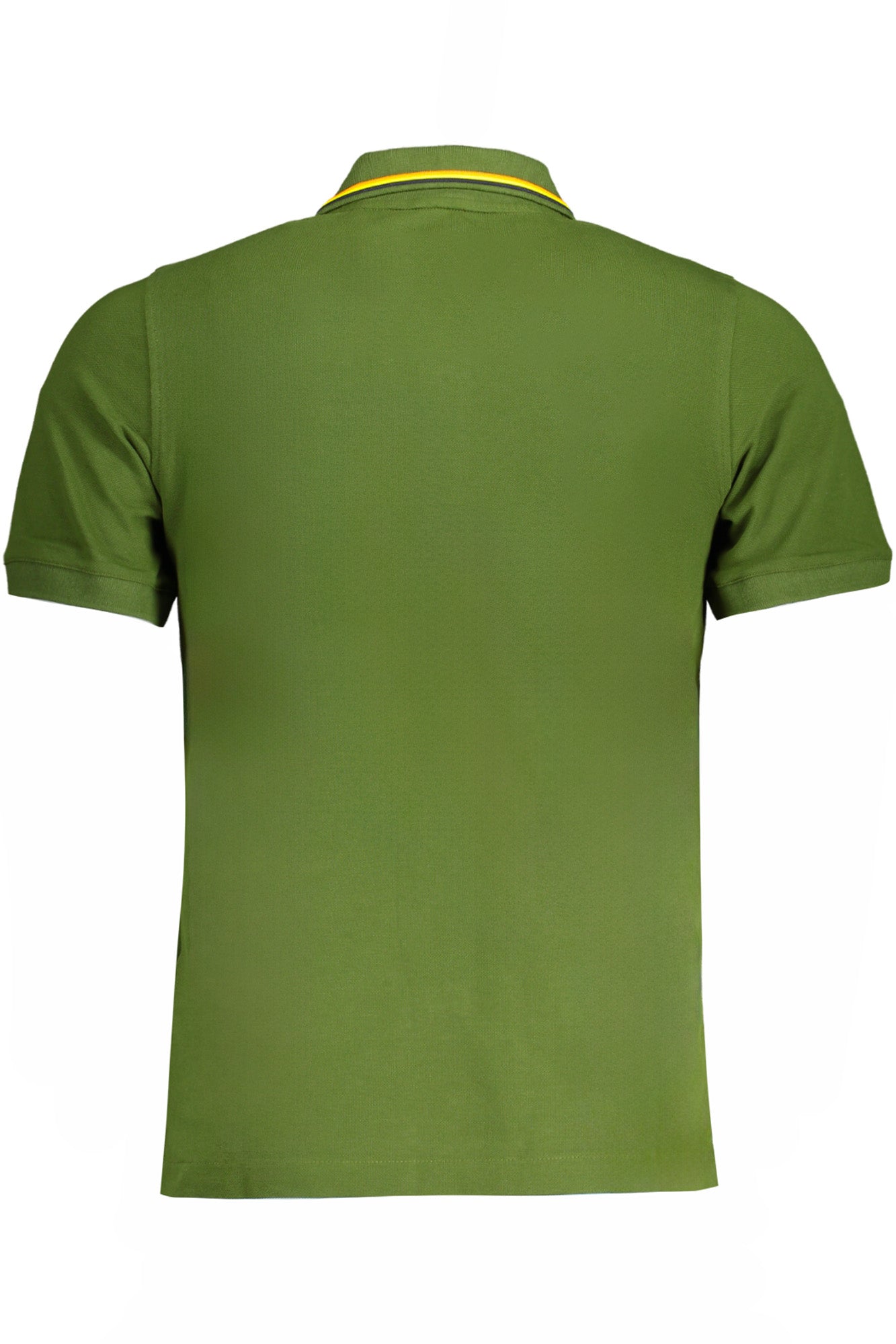 Green men's short-sleeved polo shirt