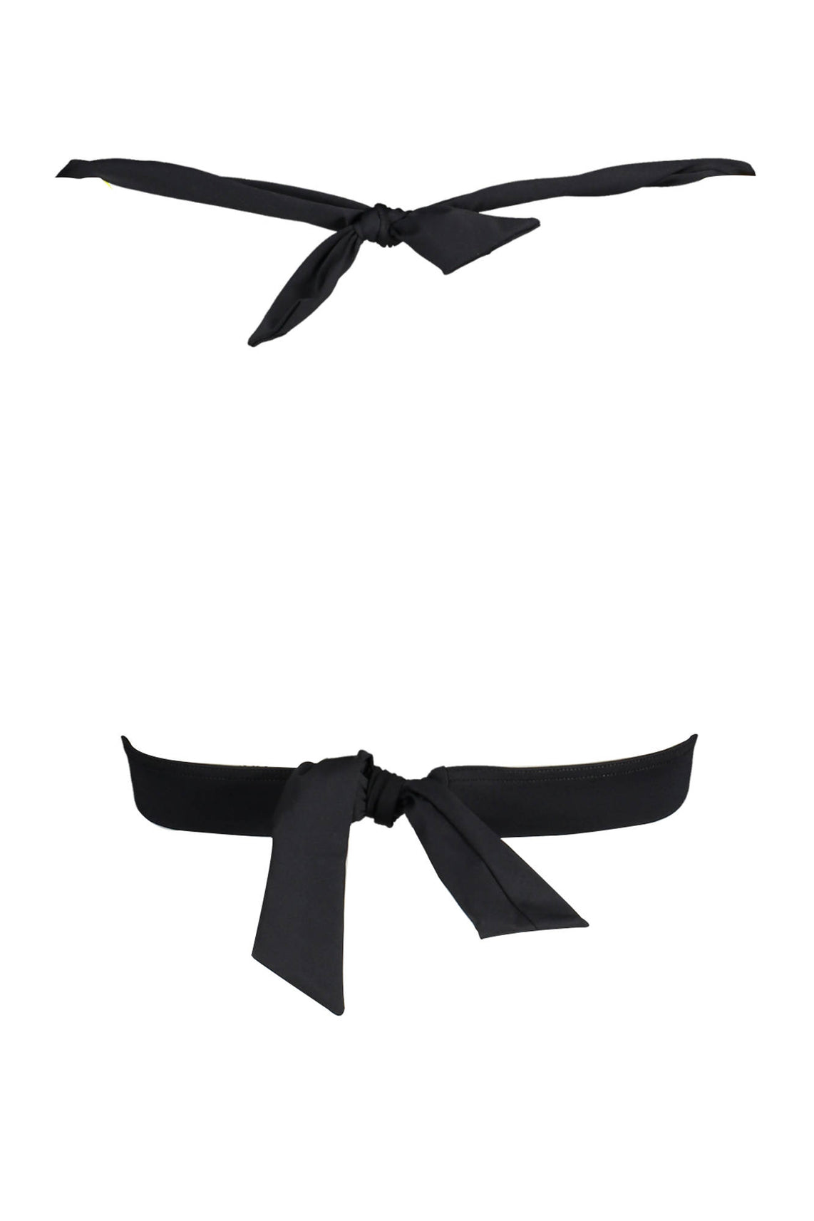 Swimsuit parts above yellow woman