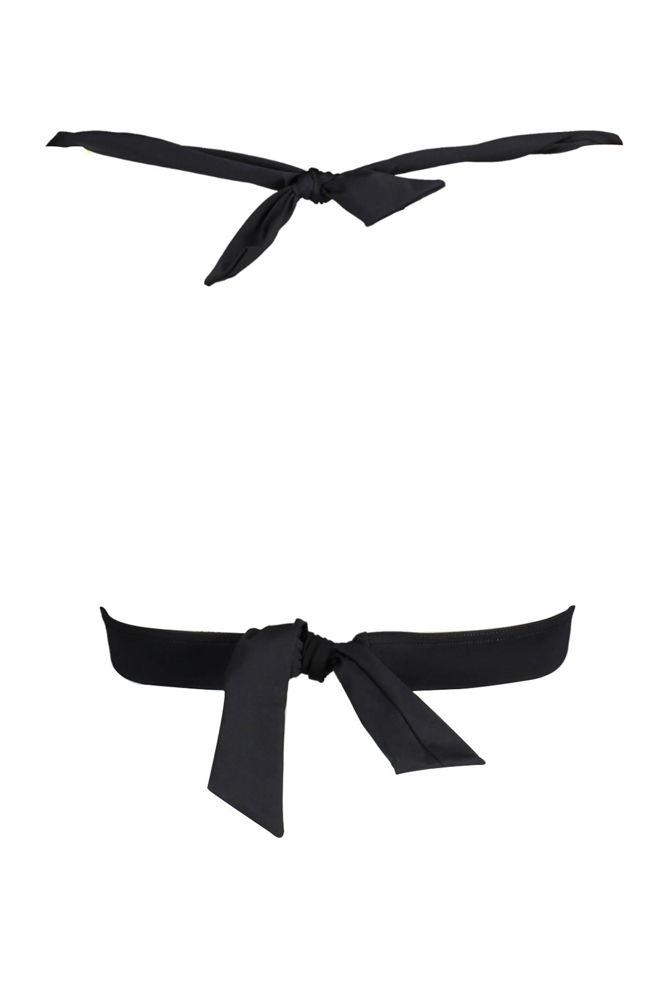 Swimsuit parts above yellow woman