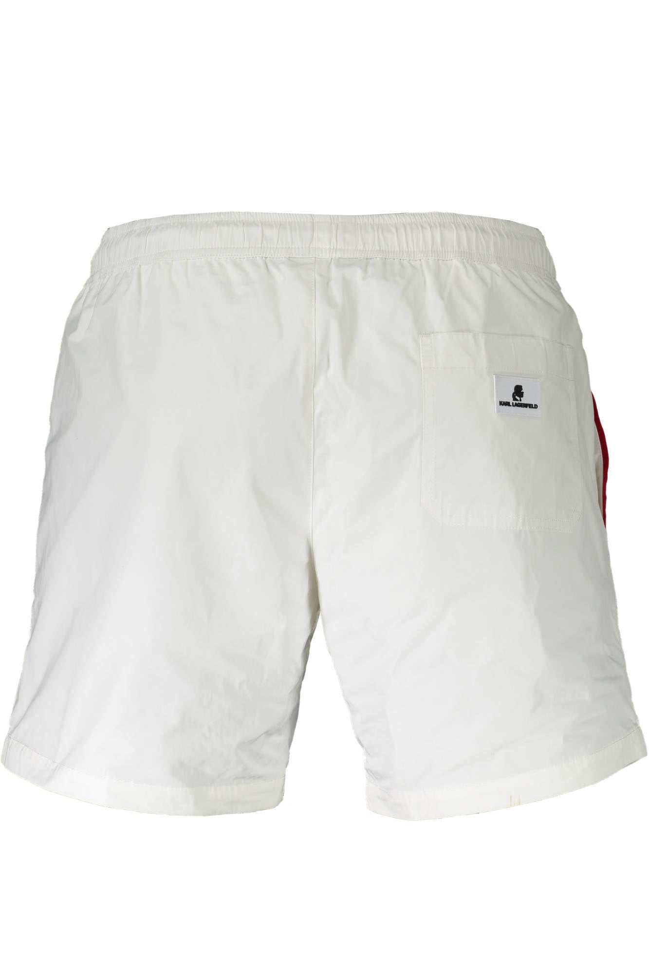 Swimsuit parts under white man