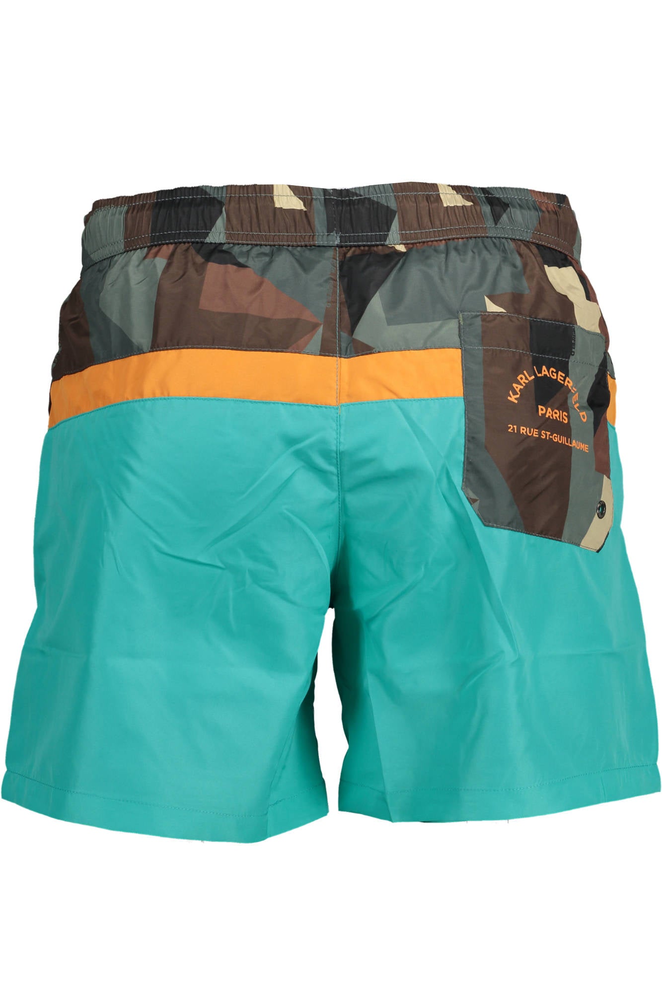 Swimsuit parts under man green