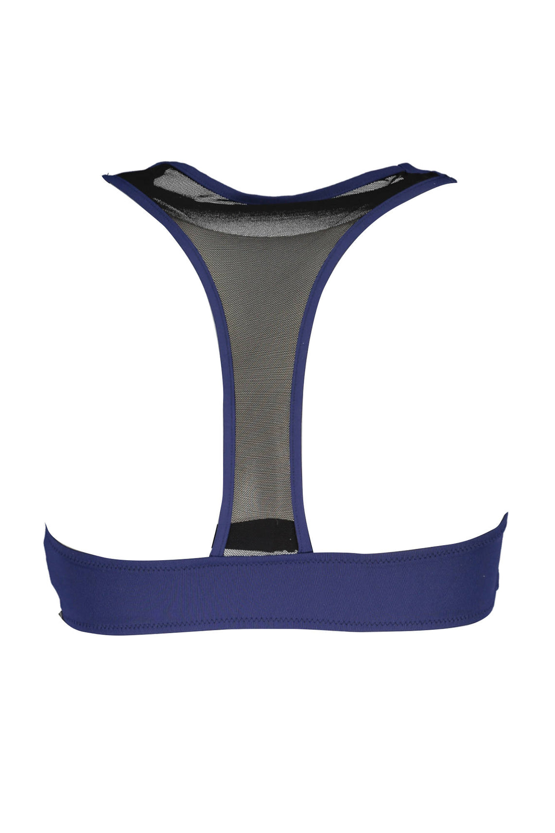 Swimsuit parts above blue woman