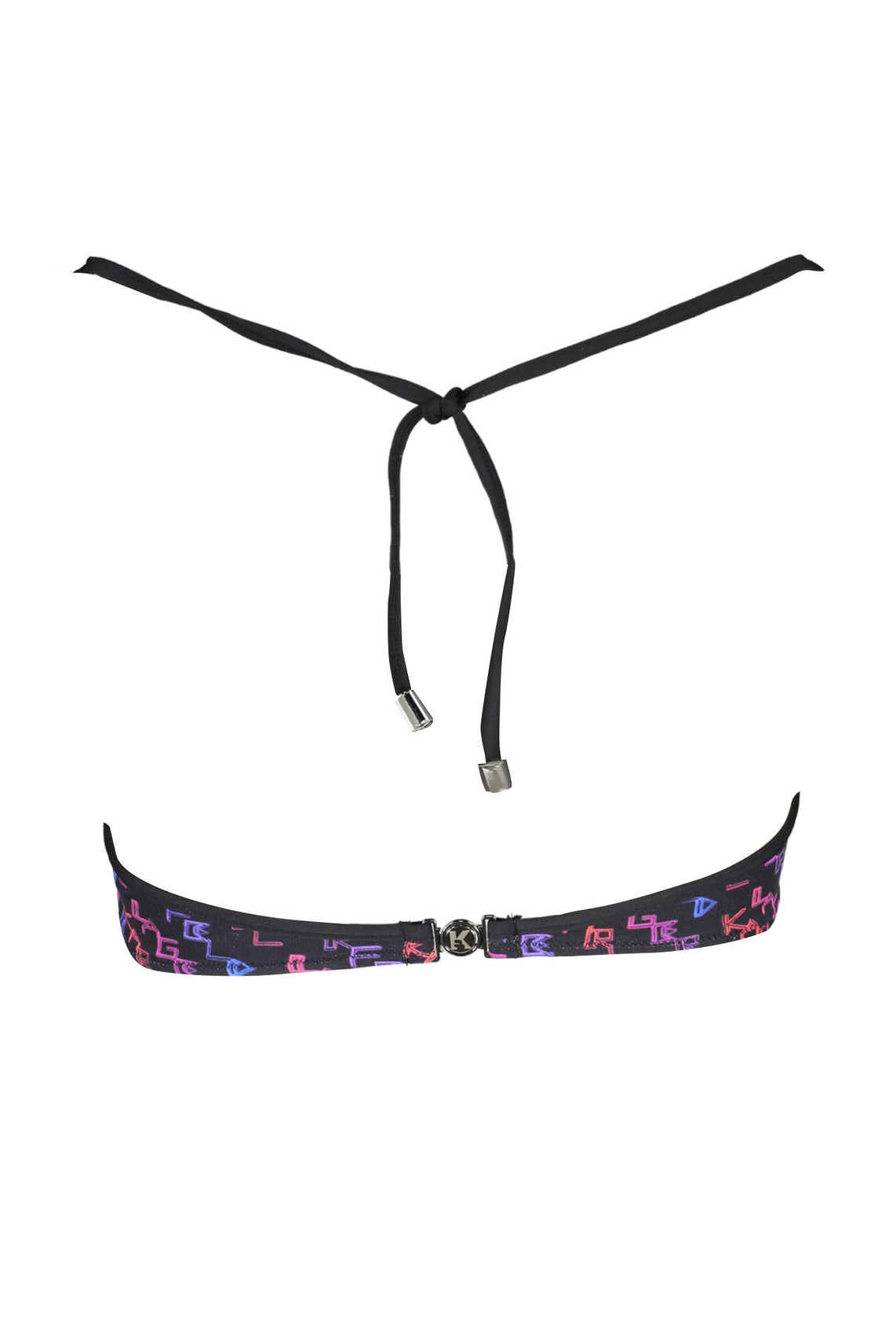 Swimsuit parts above woman black