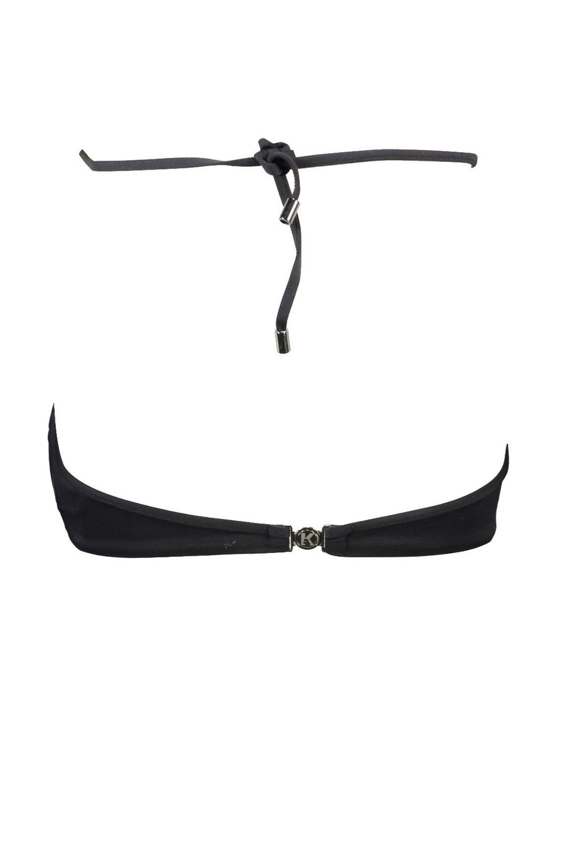 Swimsuit parts above woman black