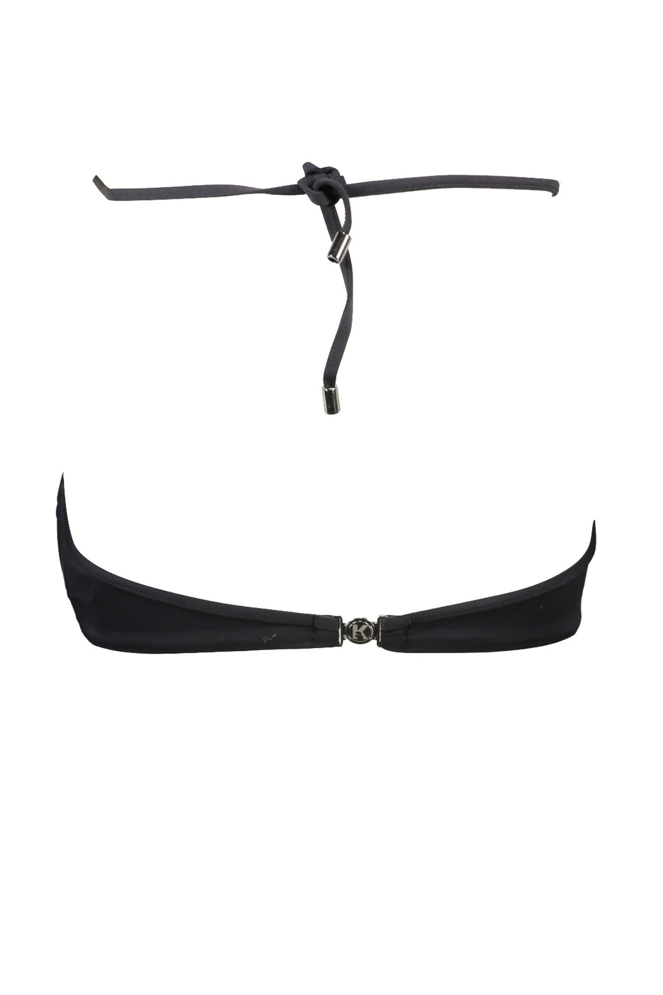 Swimsuit parts above woman black