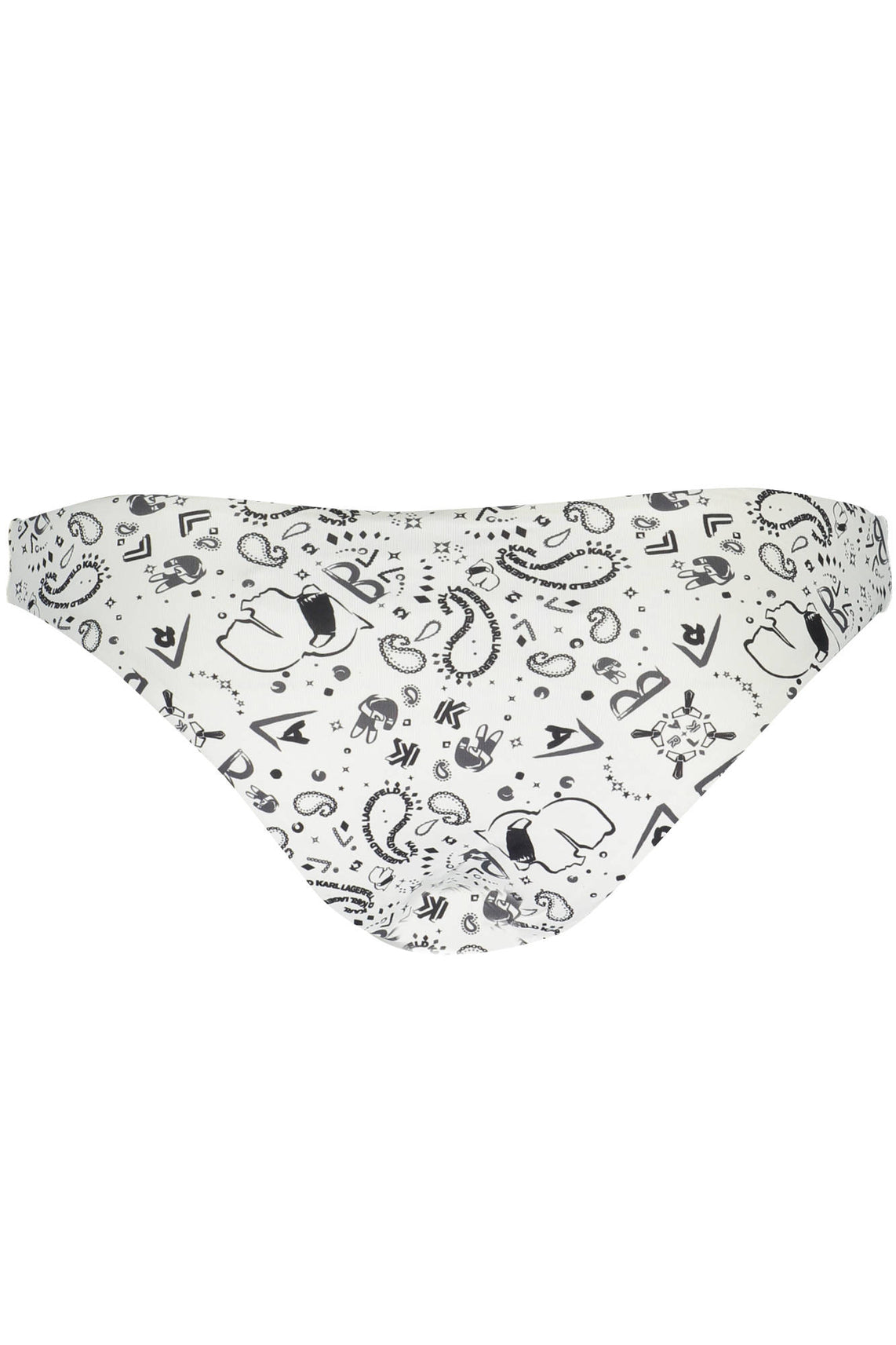 Swimsuit part under white woman