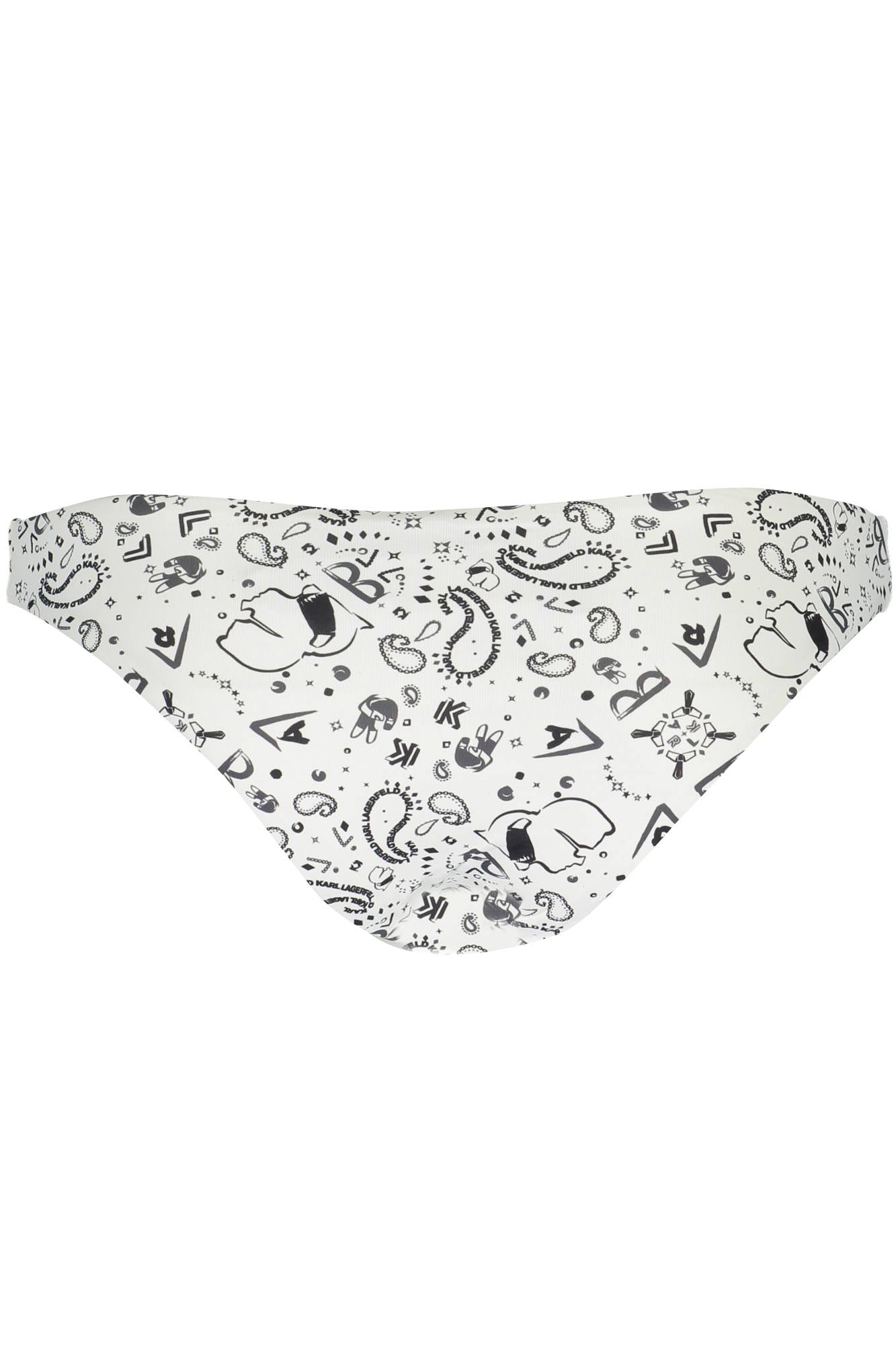 Swimsuit part under white woman