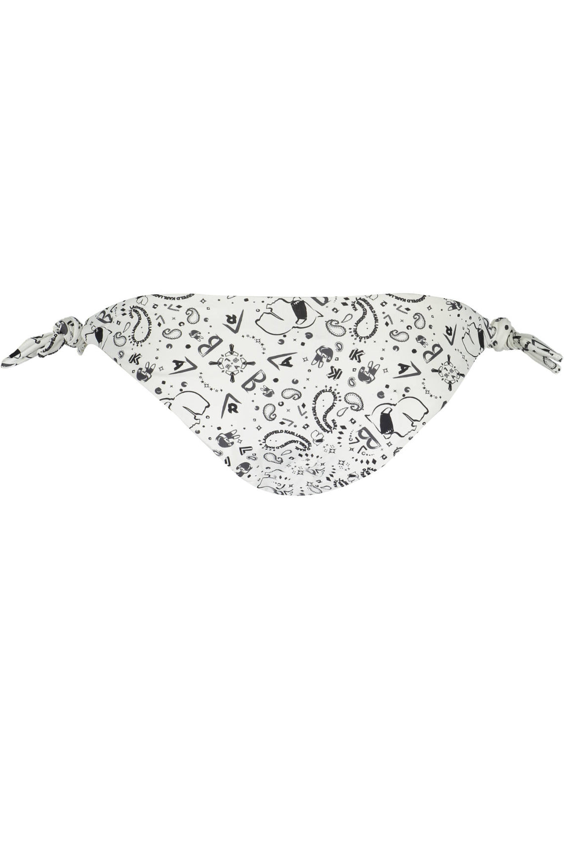 Swimsuit part under white woman