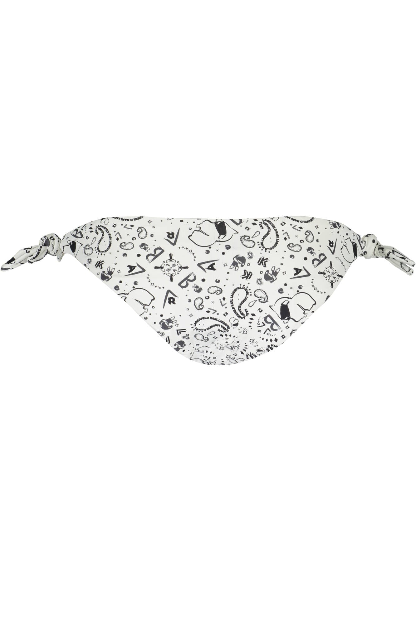 Swimsuit part under white woman