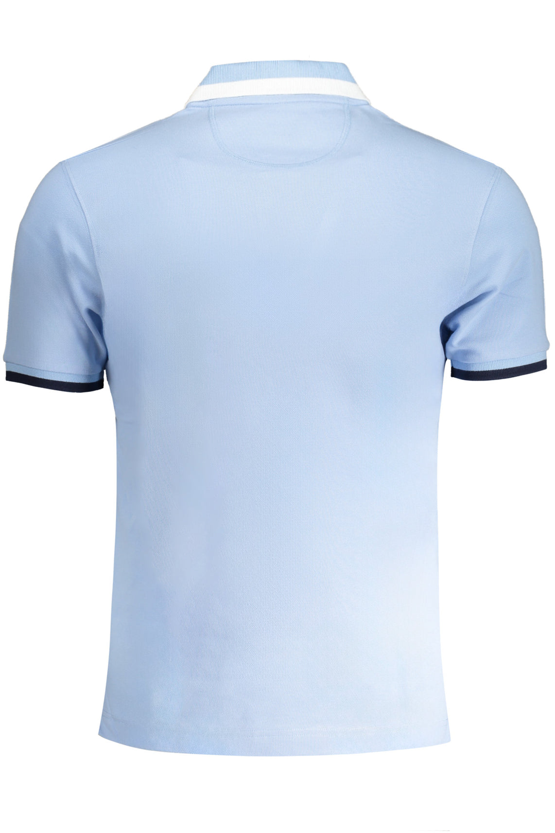 Men's blue short sleeved polo shirt