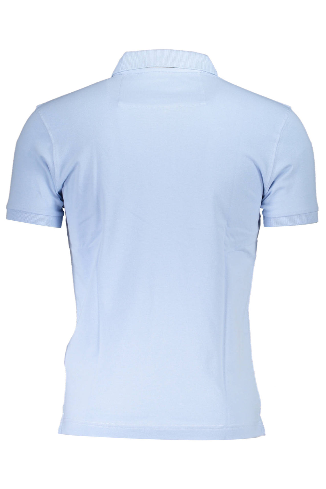 Men's blue short sleeved polo shirt