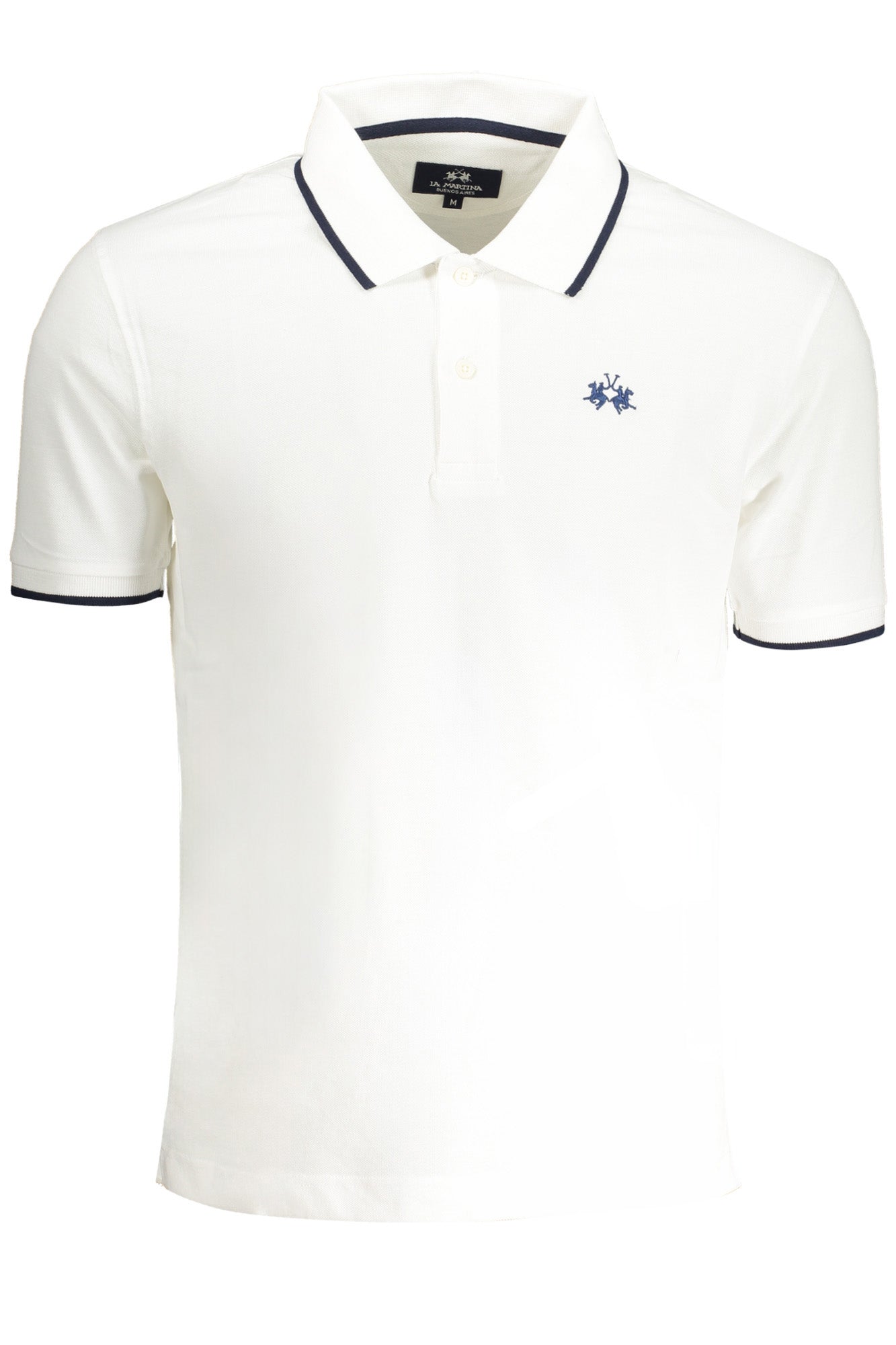 LA MARTINA LA MARTINA MEN'S BLUE SHORT SLEEVED POLO SHIRT - Bianco