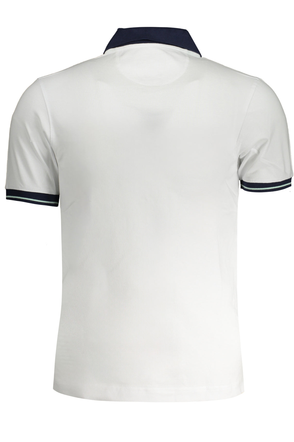 Men's white short sleeved polo shirt