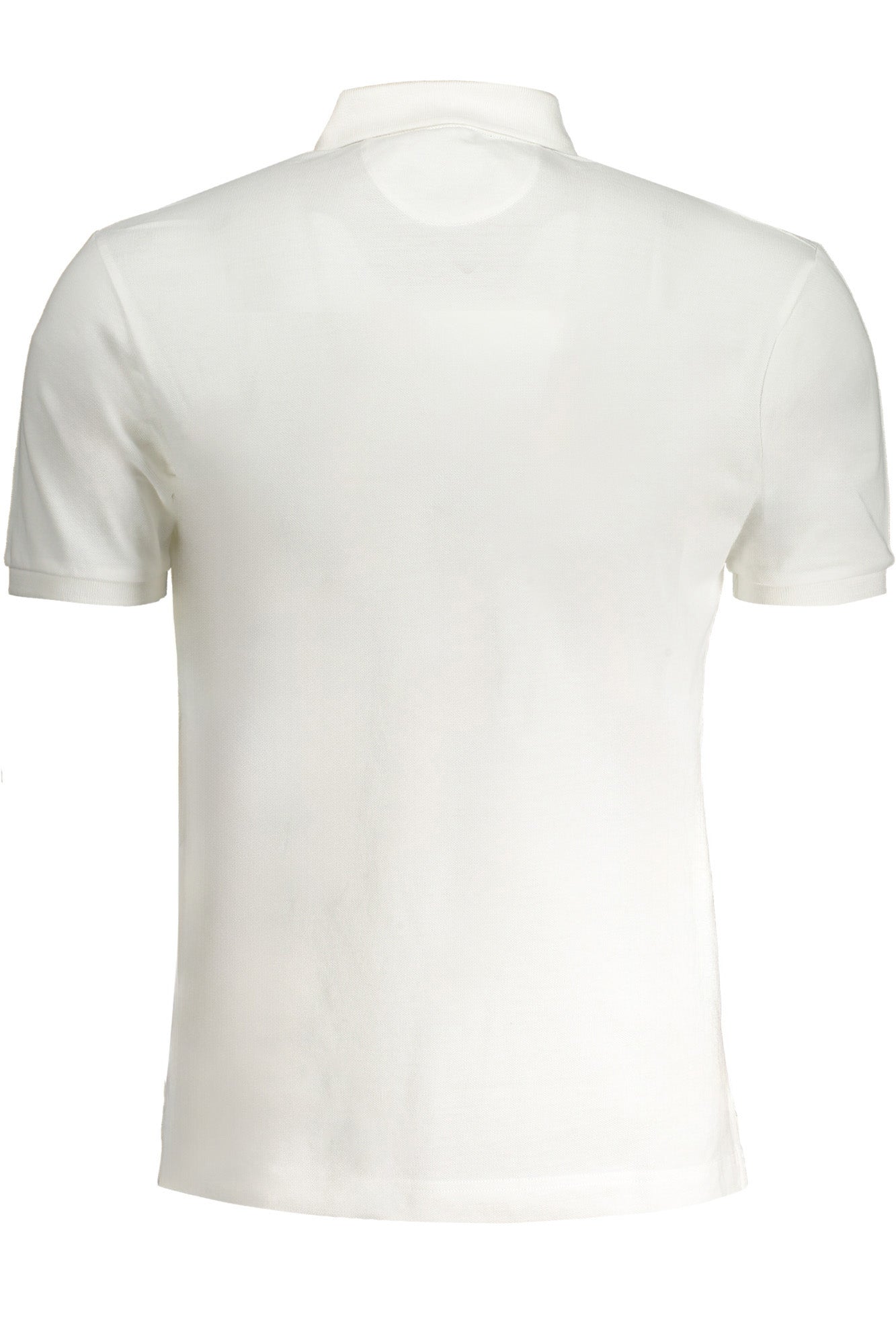 Men's white short sleeved polo shirt