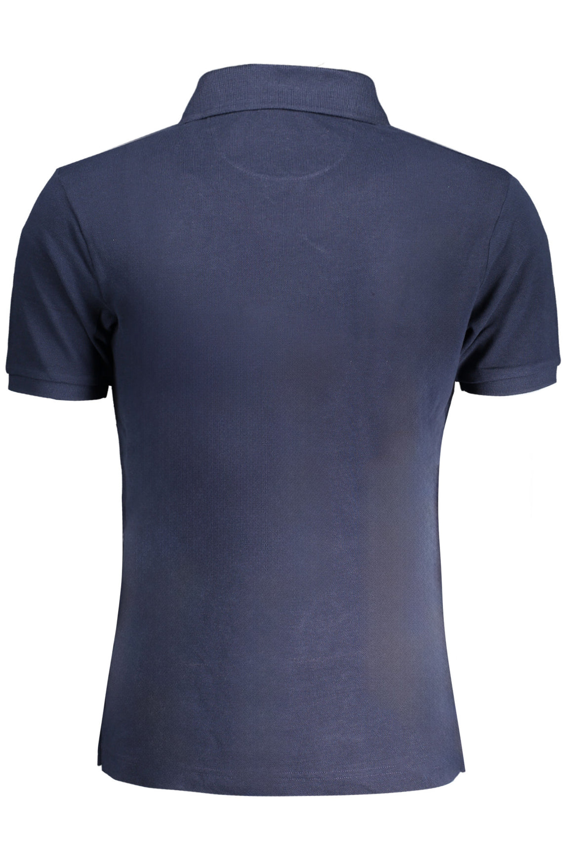 Men's blue short sleeved polo shirt