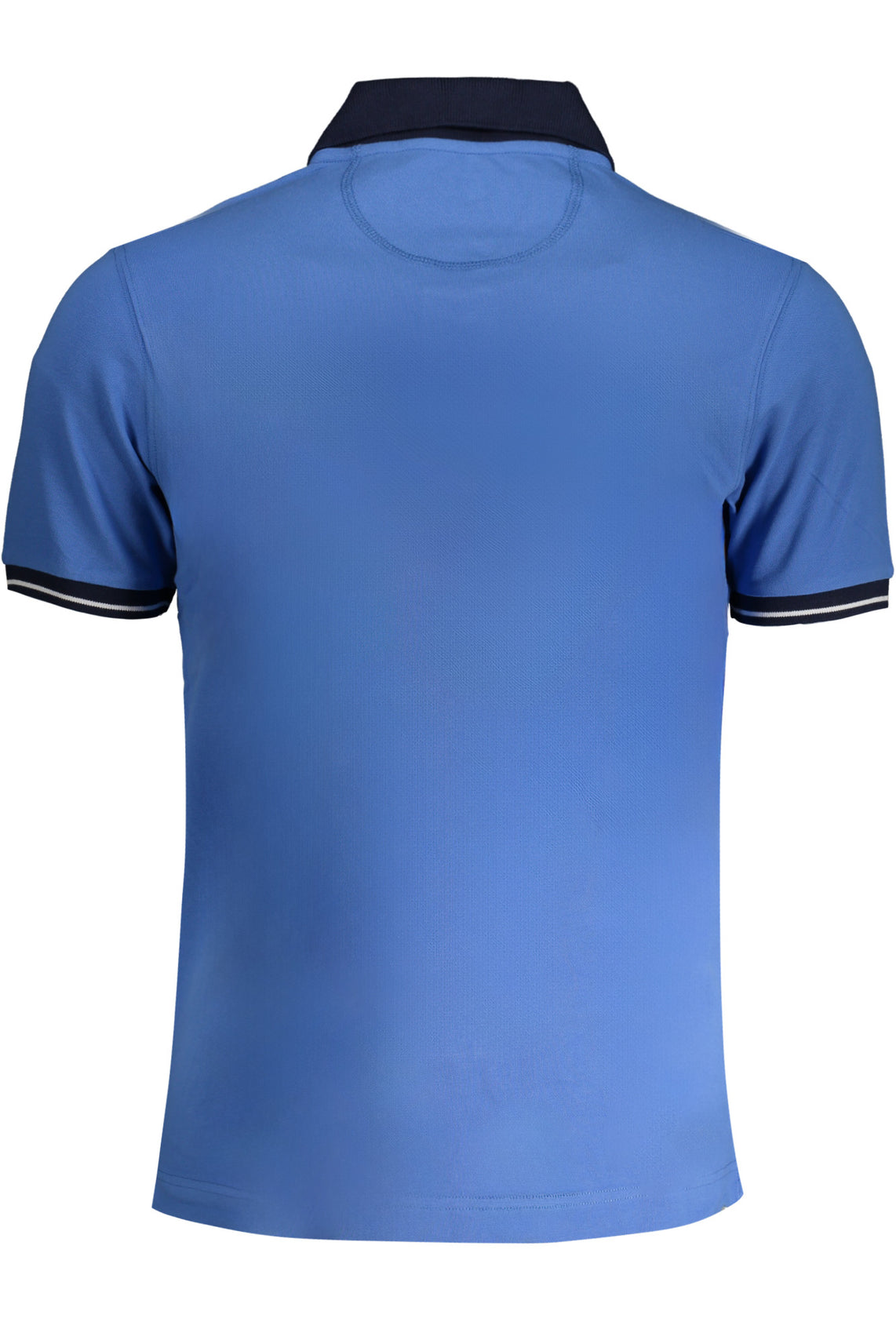 Men's blue short sleeved polo shirt