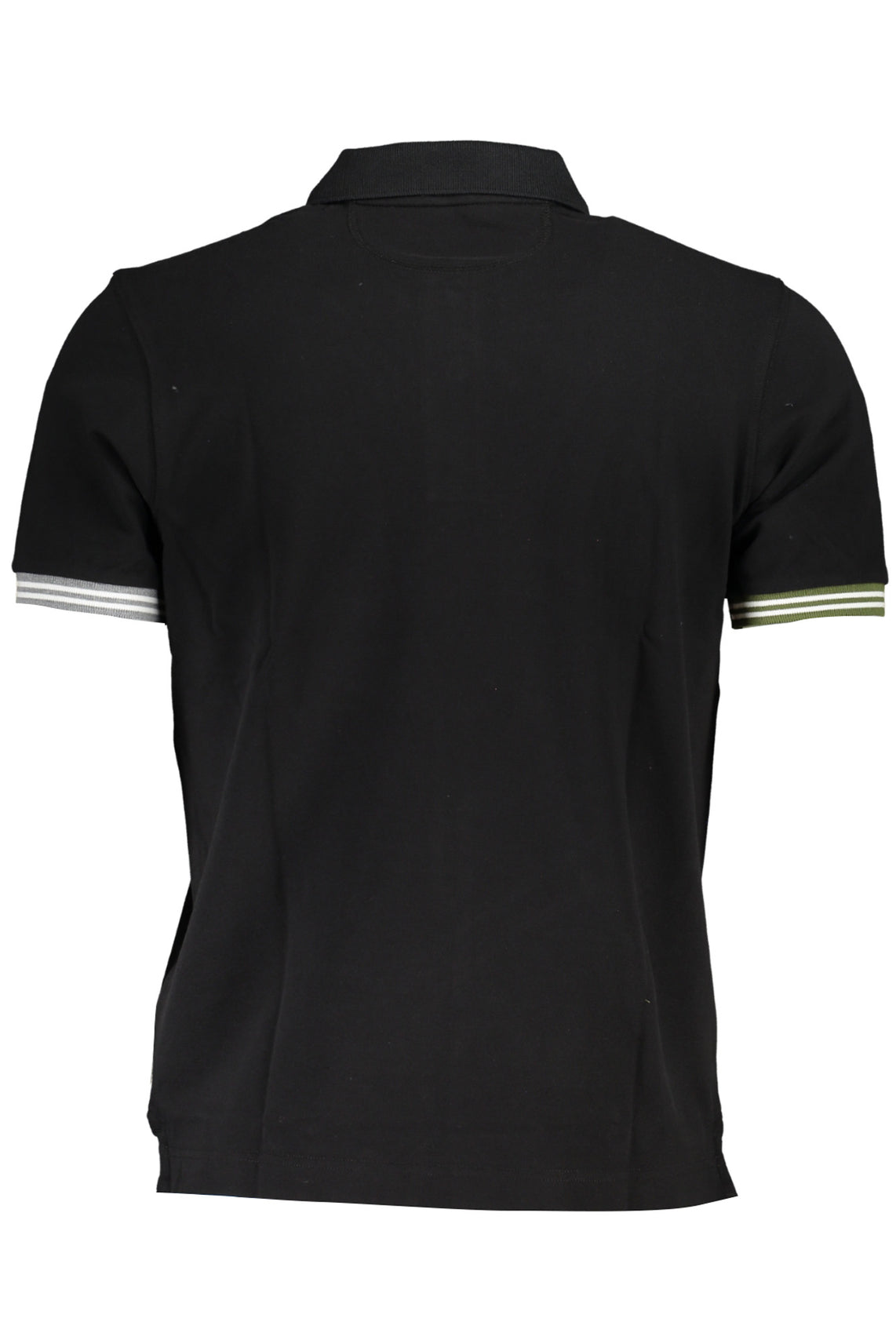 Men's black short sleeved polo shirt