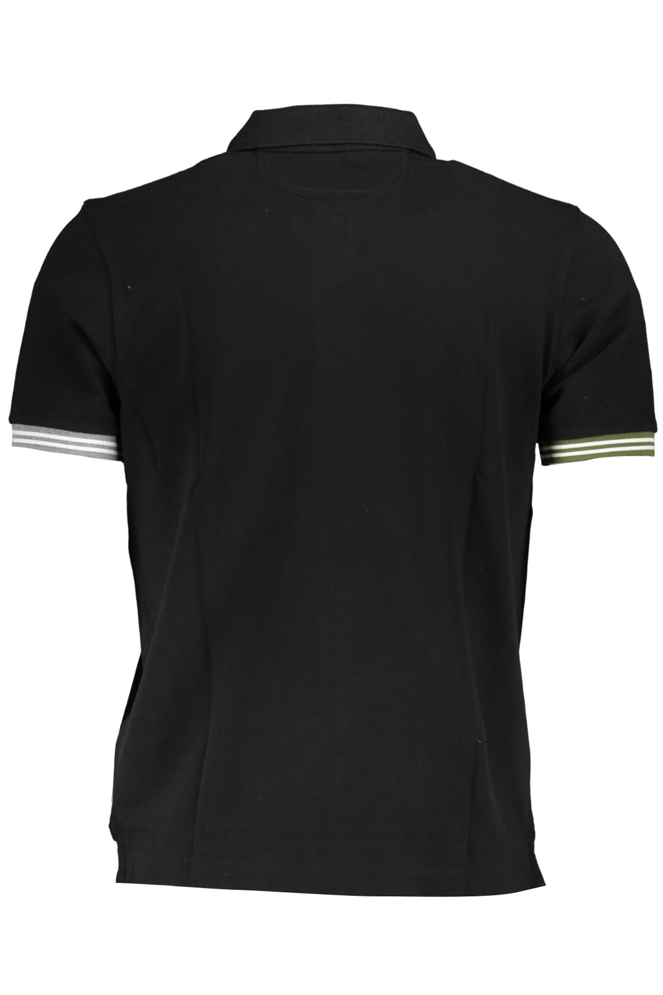 Men's black short sleeved polo shirt