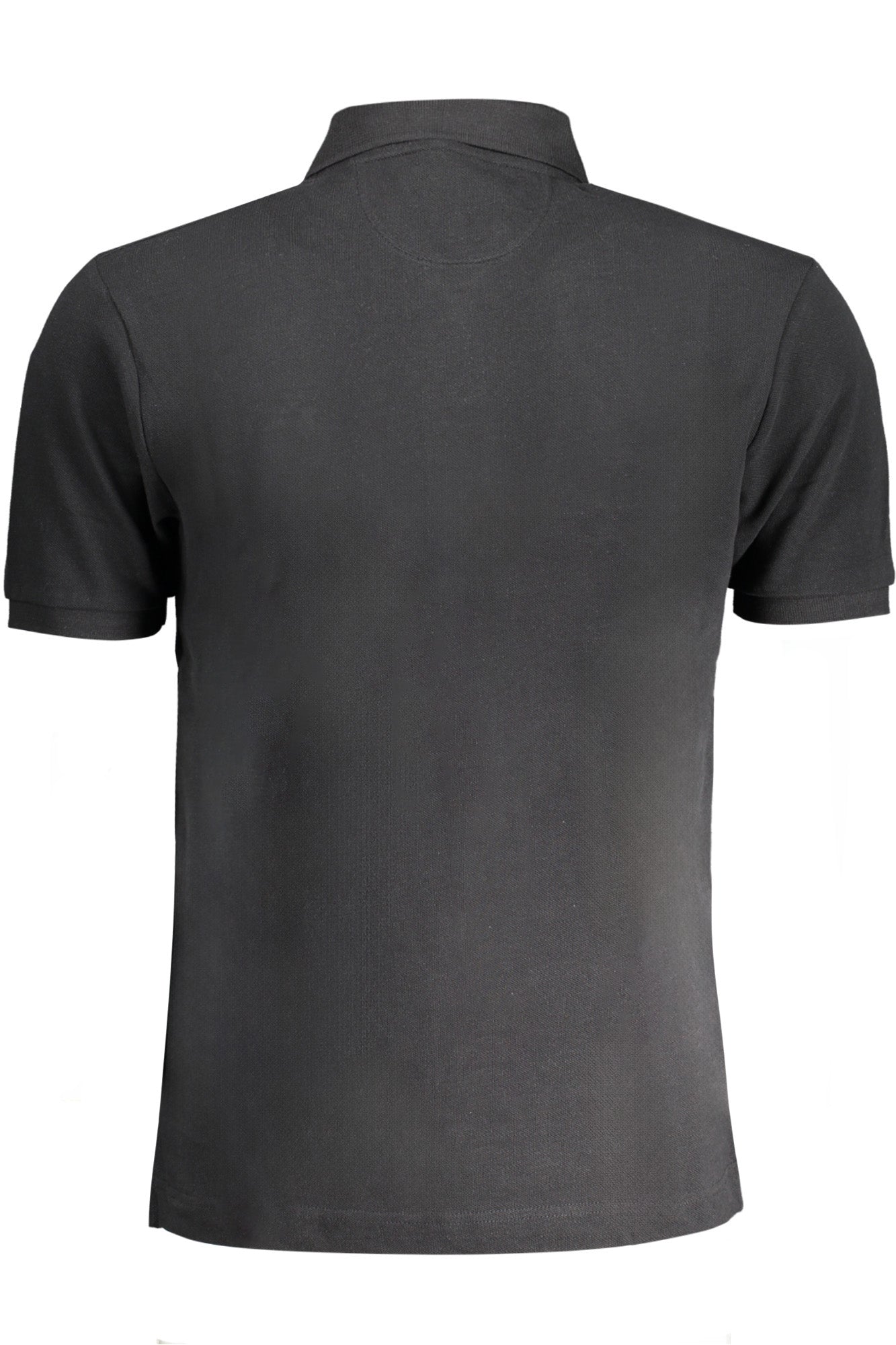 Men's black short sleeved polo shirt