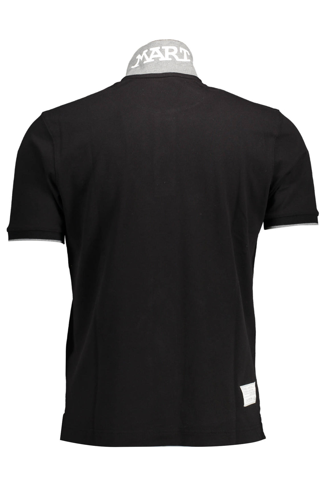 Men's black short sleeved polo shirt