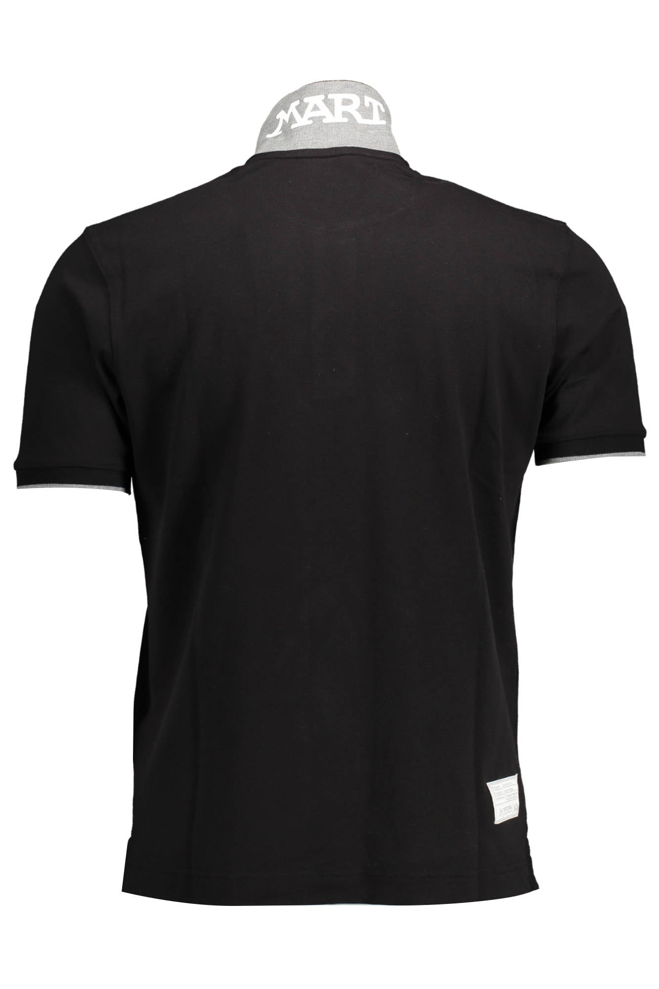 Men's black short sleeved polo shirt