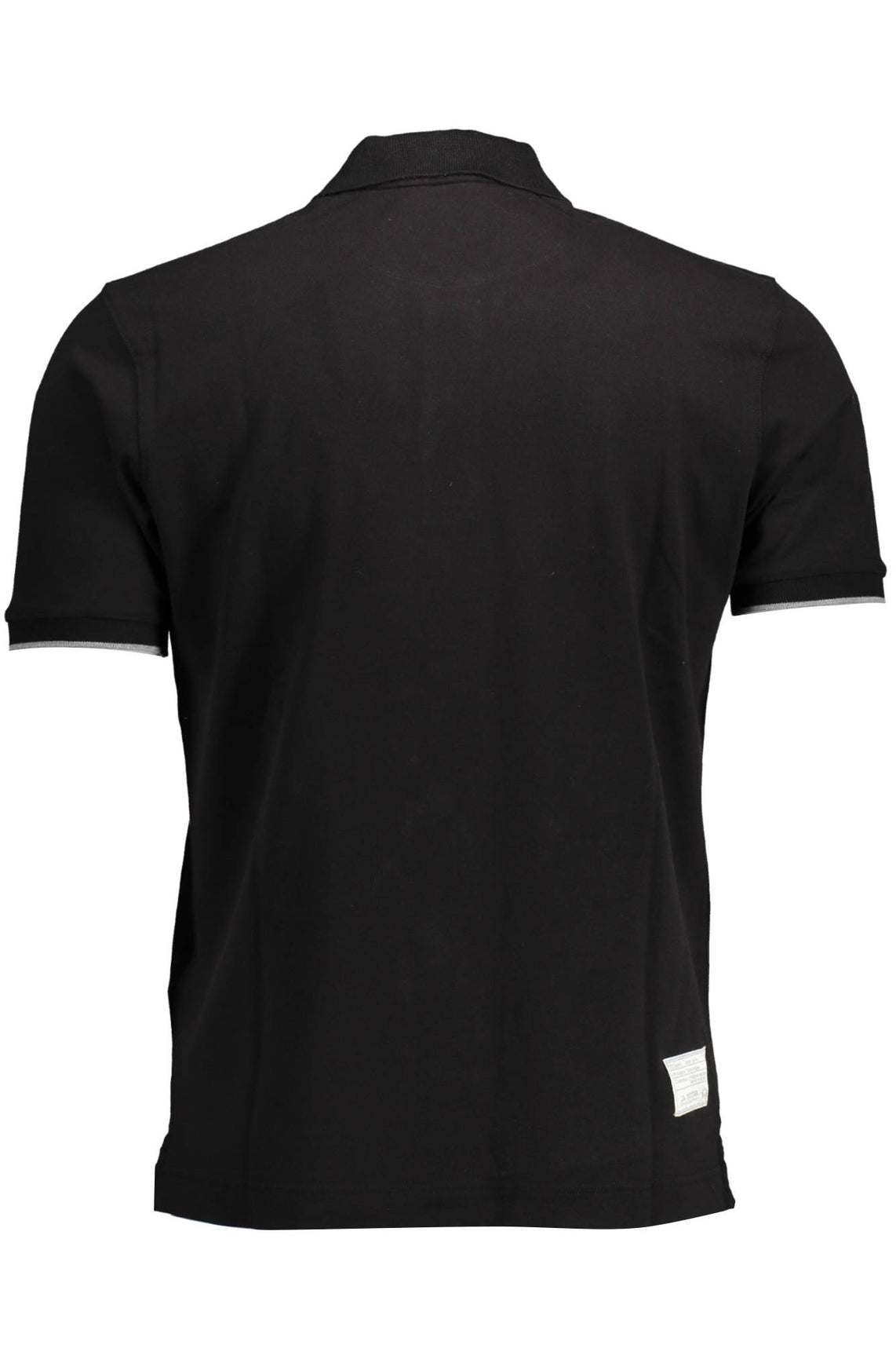 Men's black short sleeved polo shirt