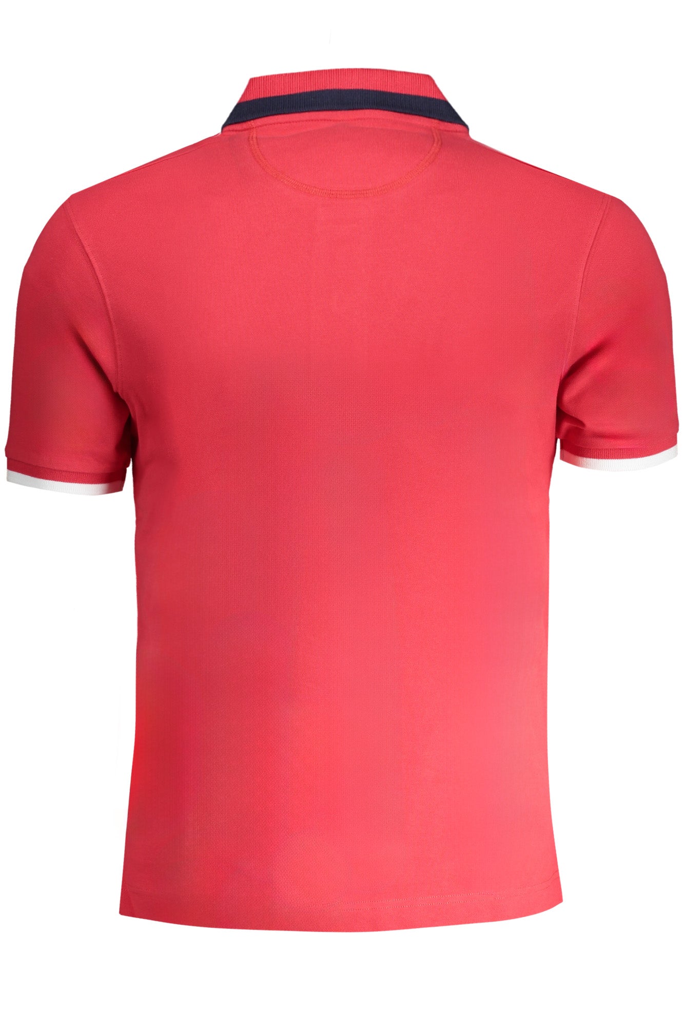 Men's red short sleeved polo shirt