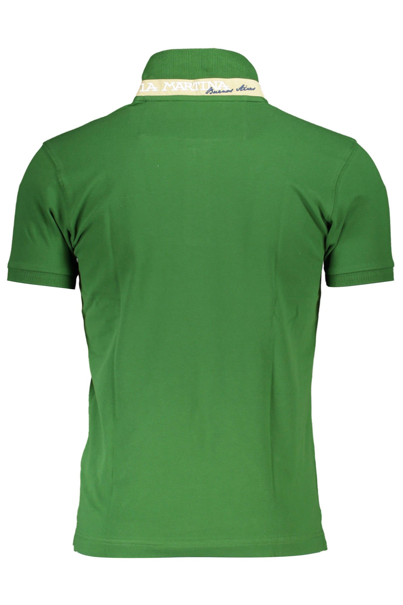 Men's green short sleeved polo shirt