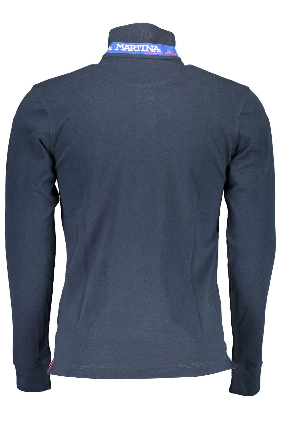 Long sleeve polo shirt man blue