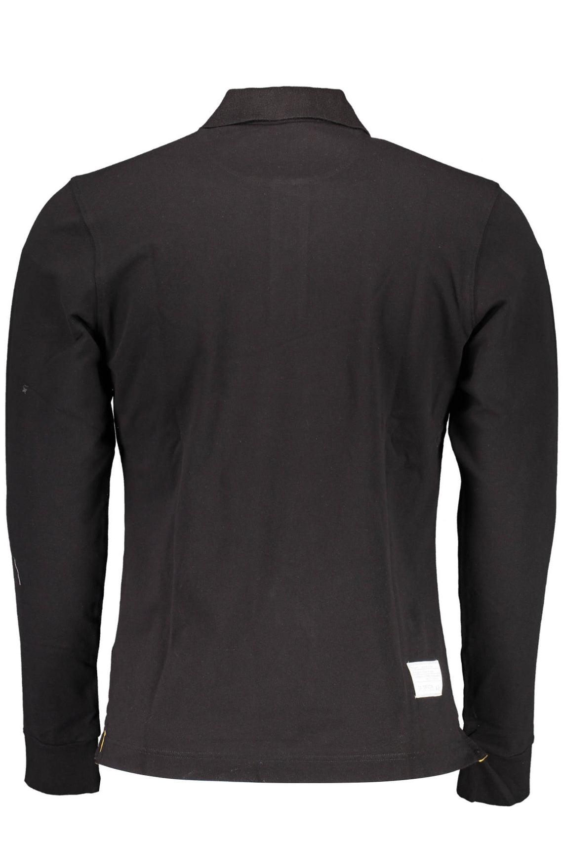 Men's black long sleeve polo shirt