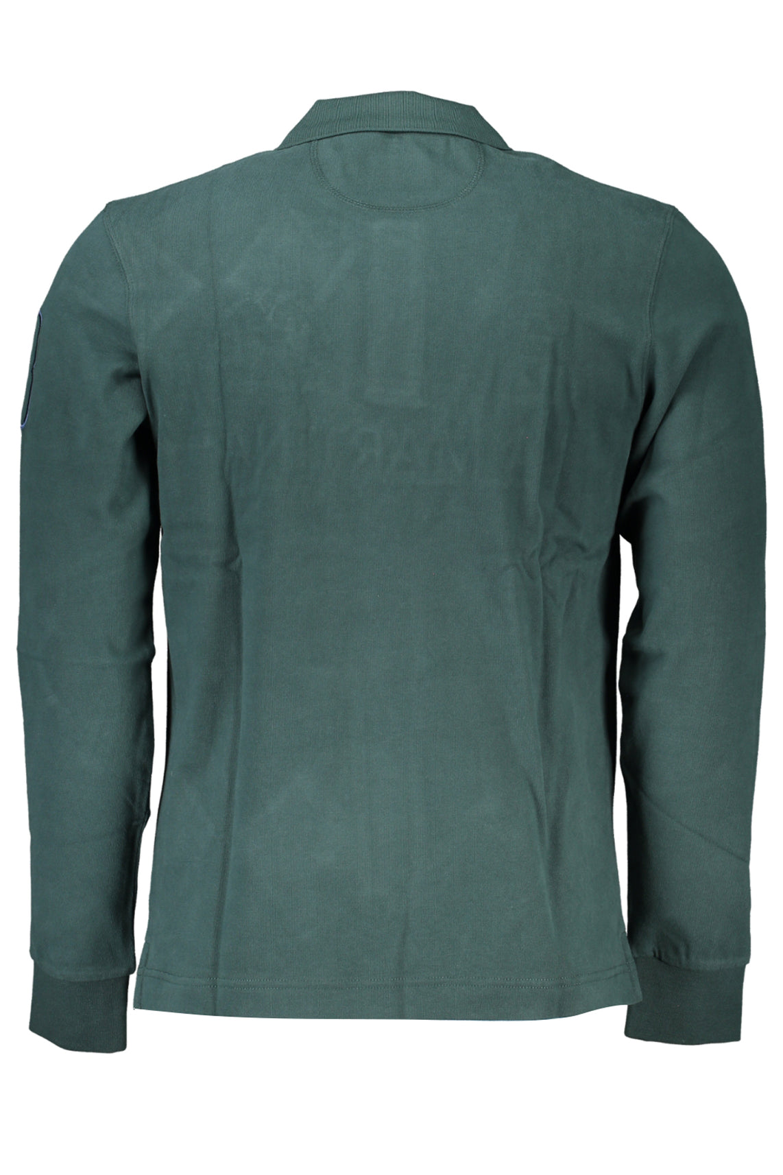 Green men's long sleeve polo shirt