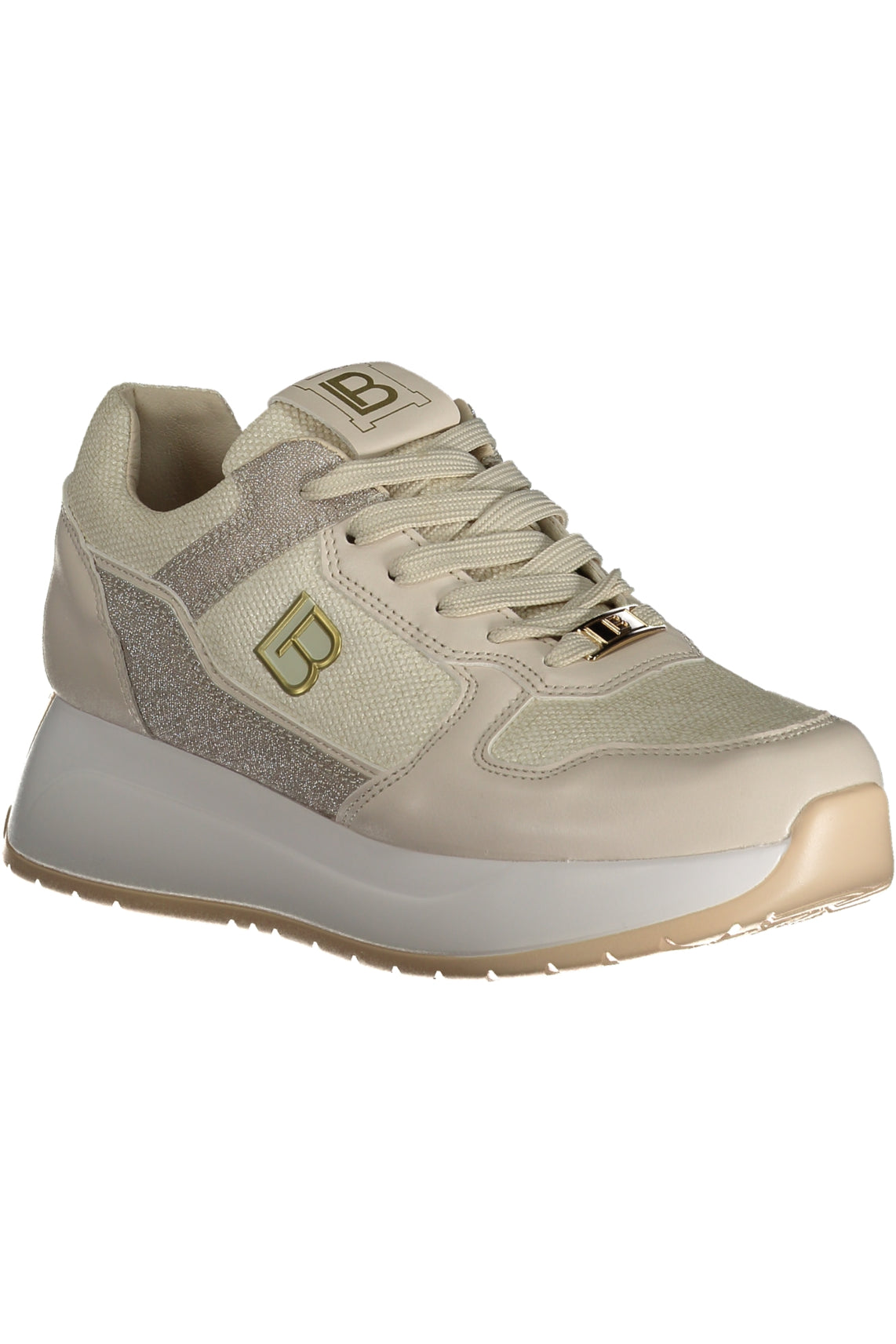 Beige women's sports shoes