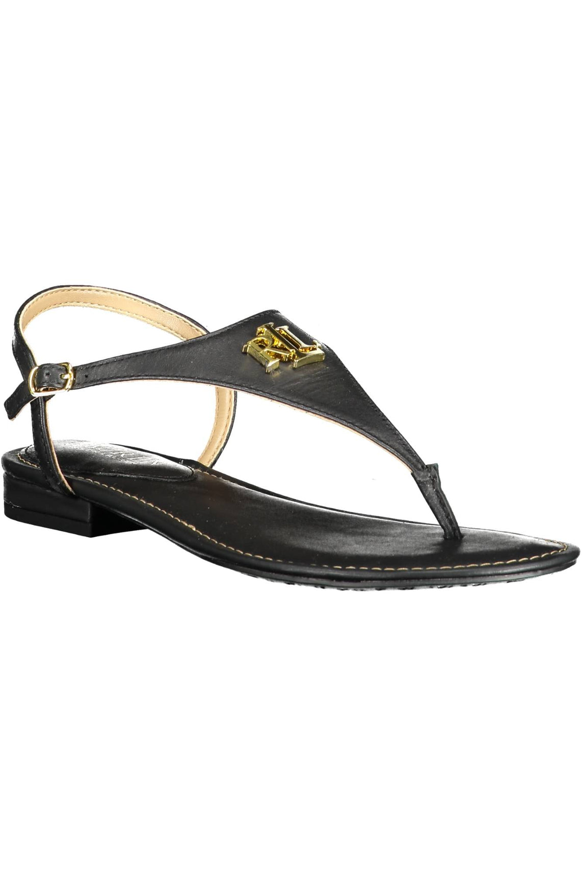 Lauren women's black sandal shoes