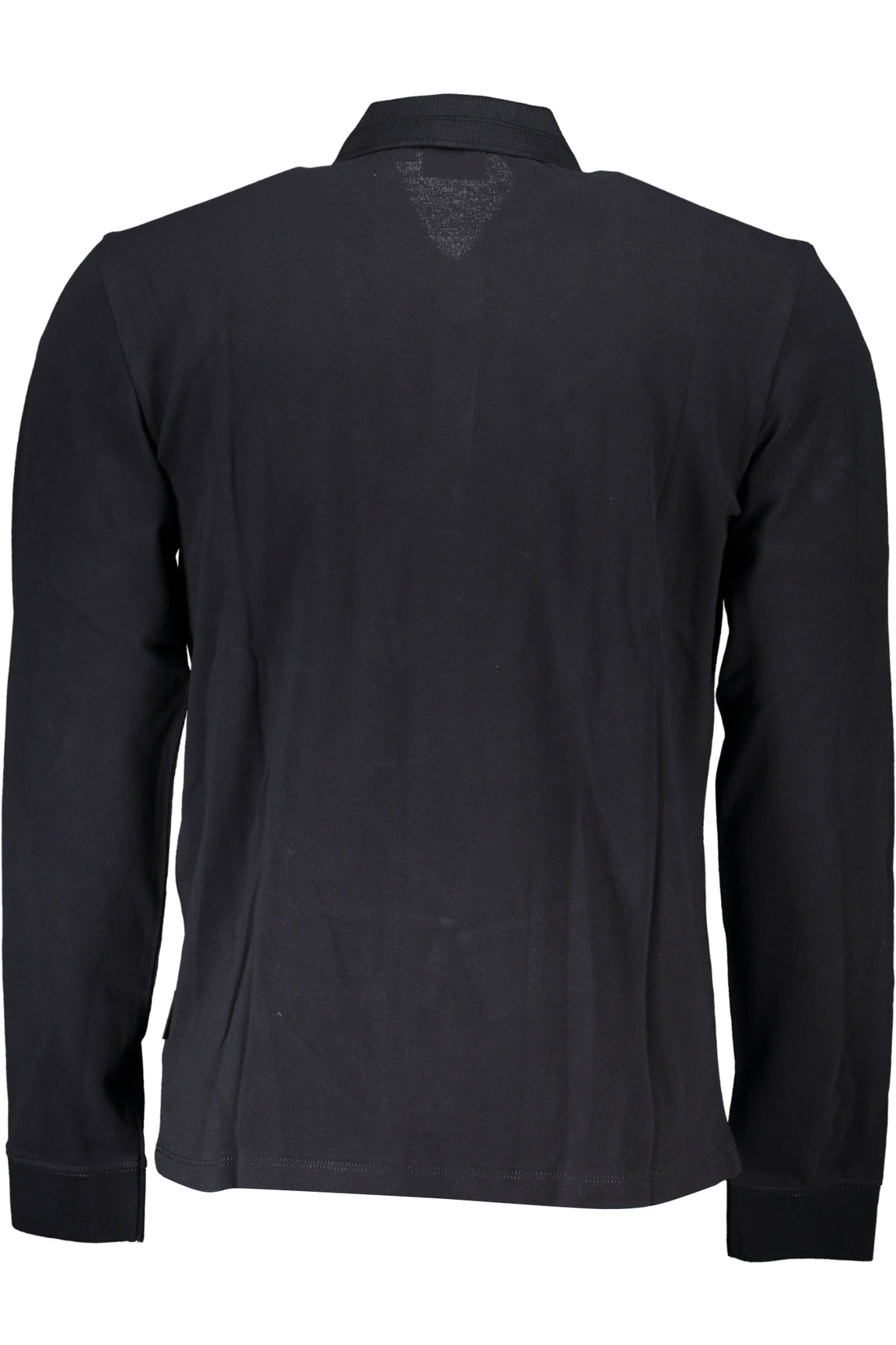 Men's black long sleeved polo shirt