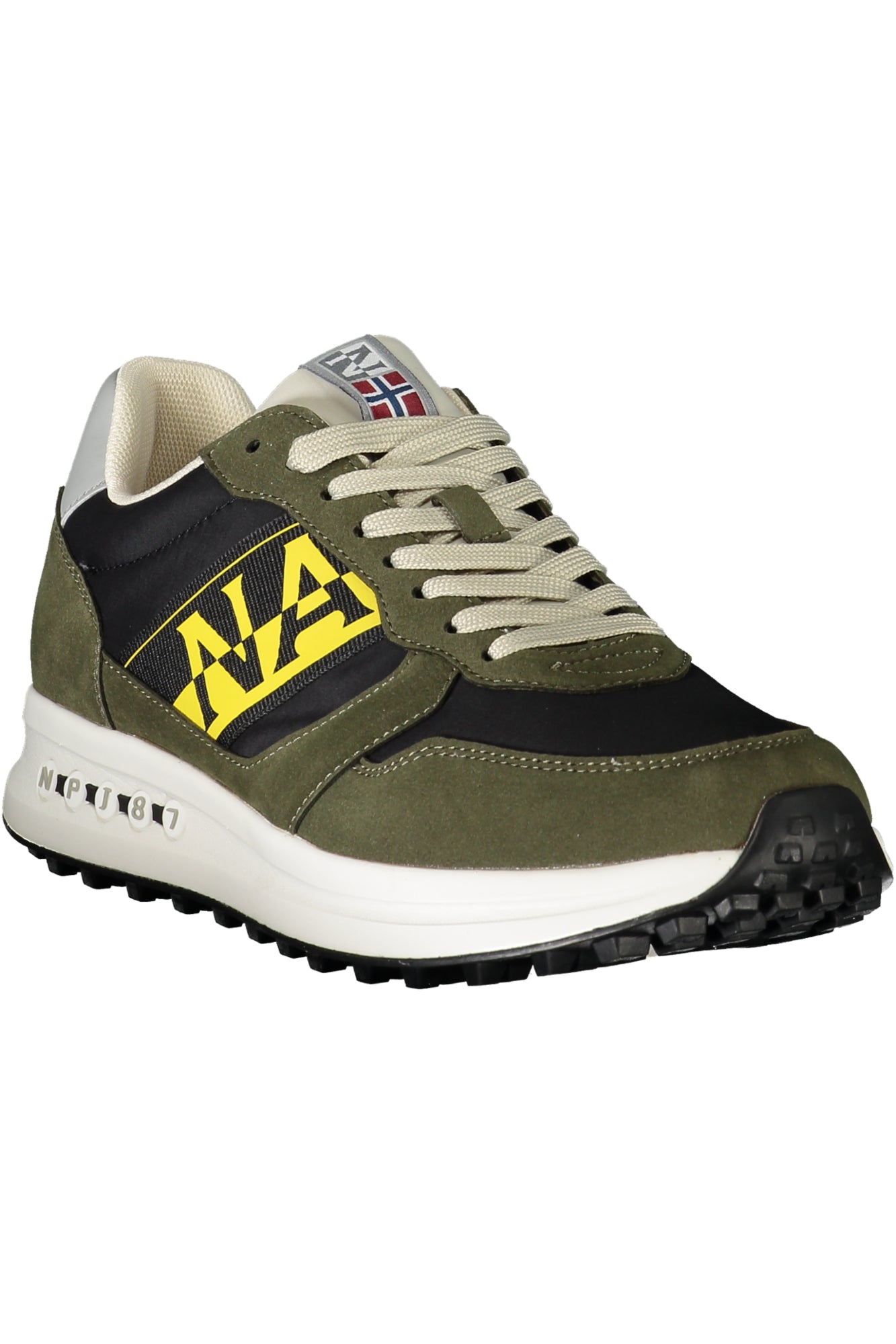 Green men's sports shoes