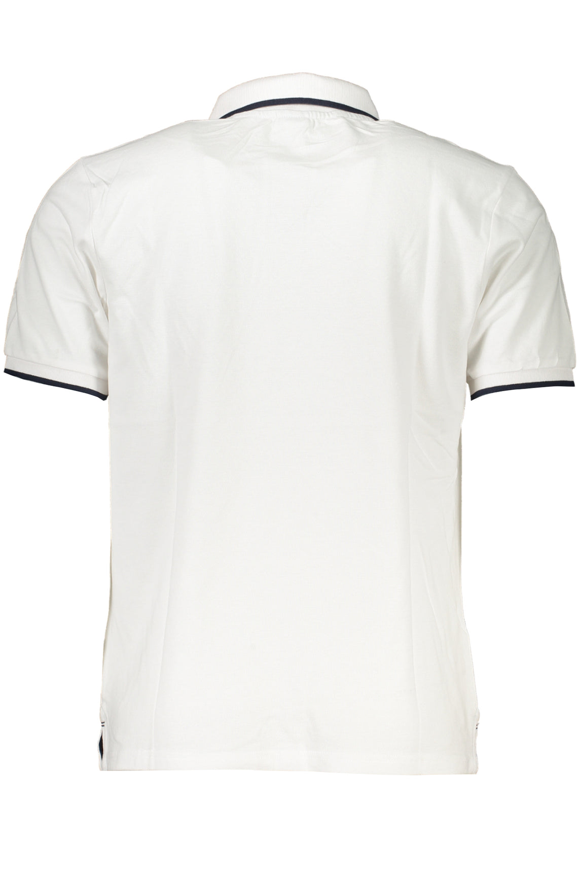 Men's white short sleeved polo shirt