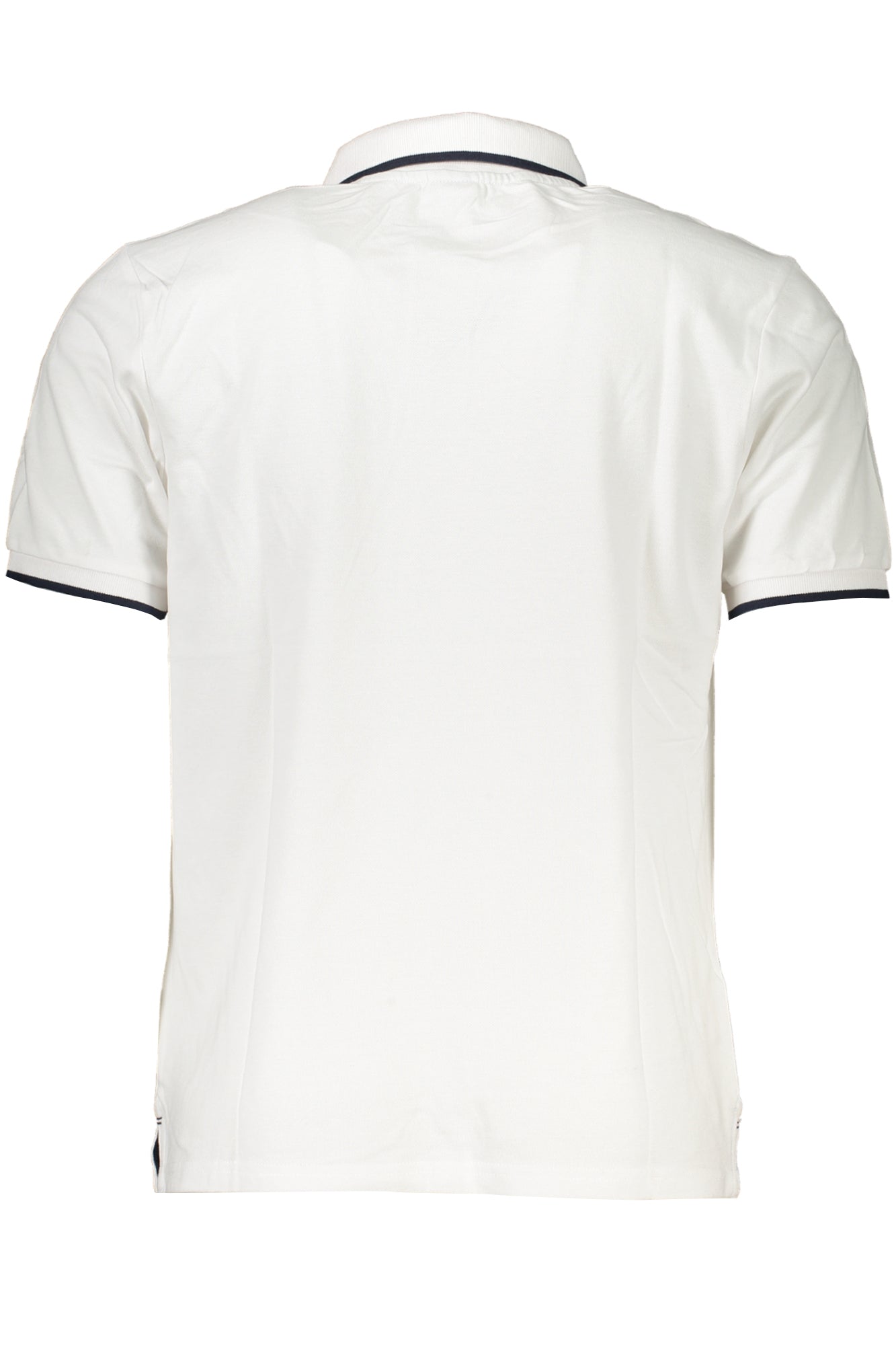 Men's white short sleeved polo shirt