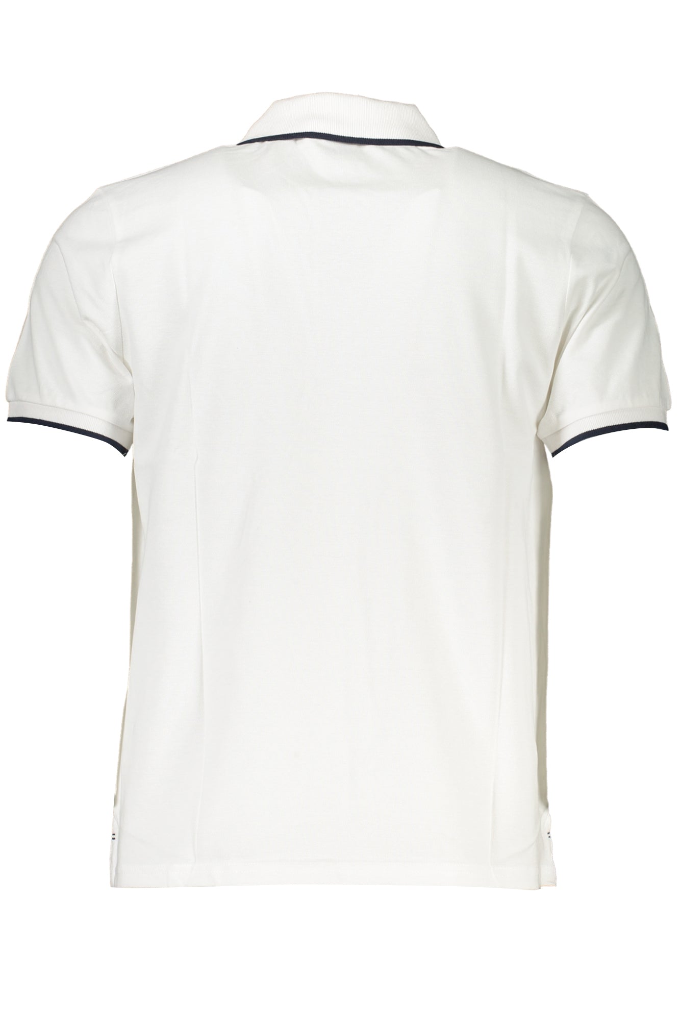 Men's white short sleeved polo shirt