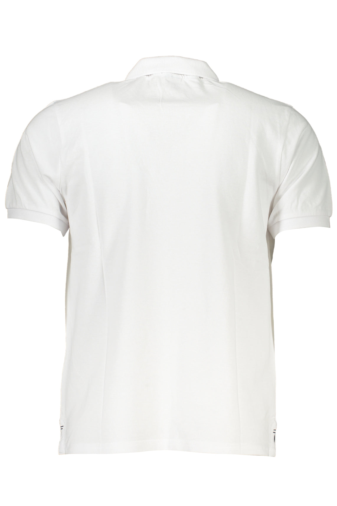 Men's white short sleeved polo shirt