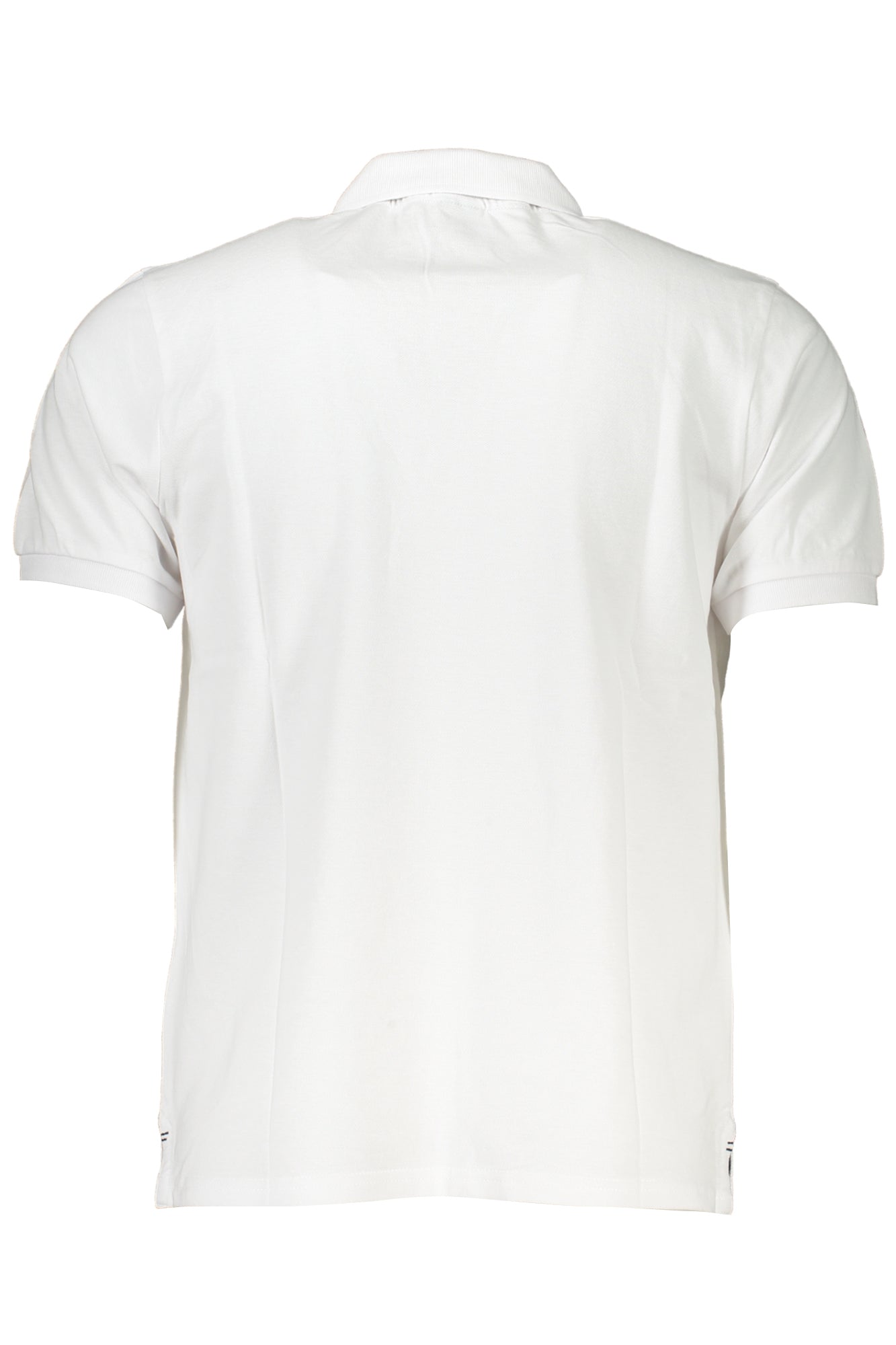 Men's white short sleeved polo shirt