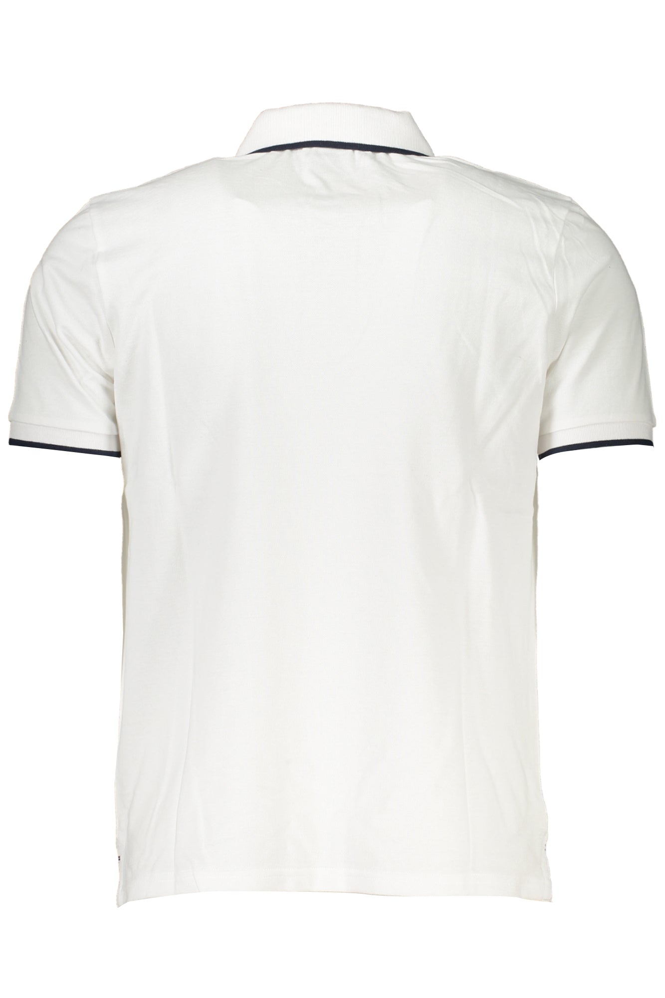 Men's white short sleeved polo shirt