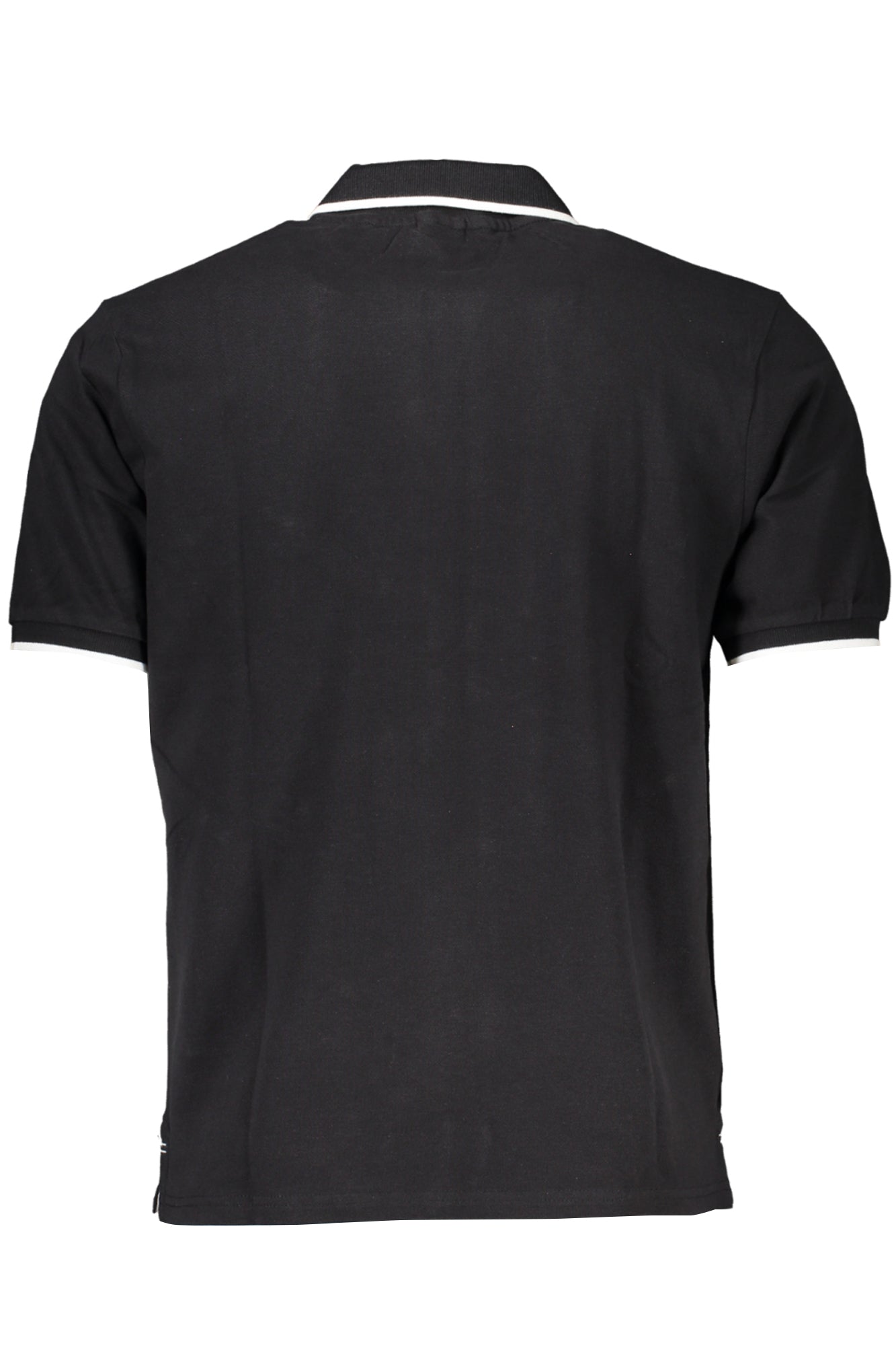 Men's black short sleeved polo shirt