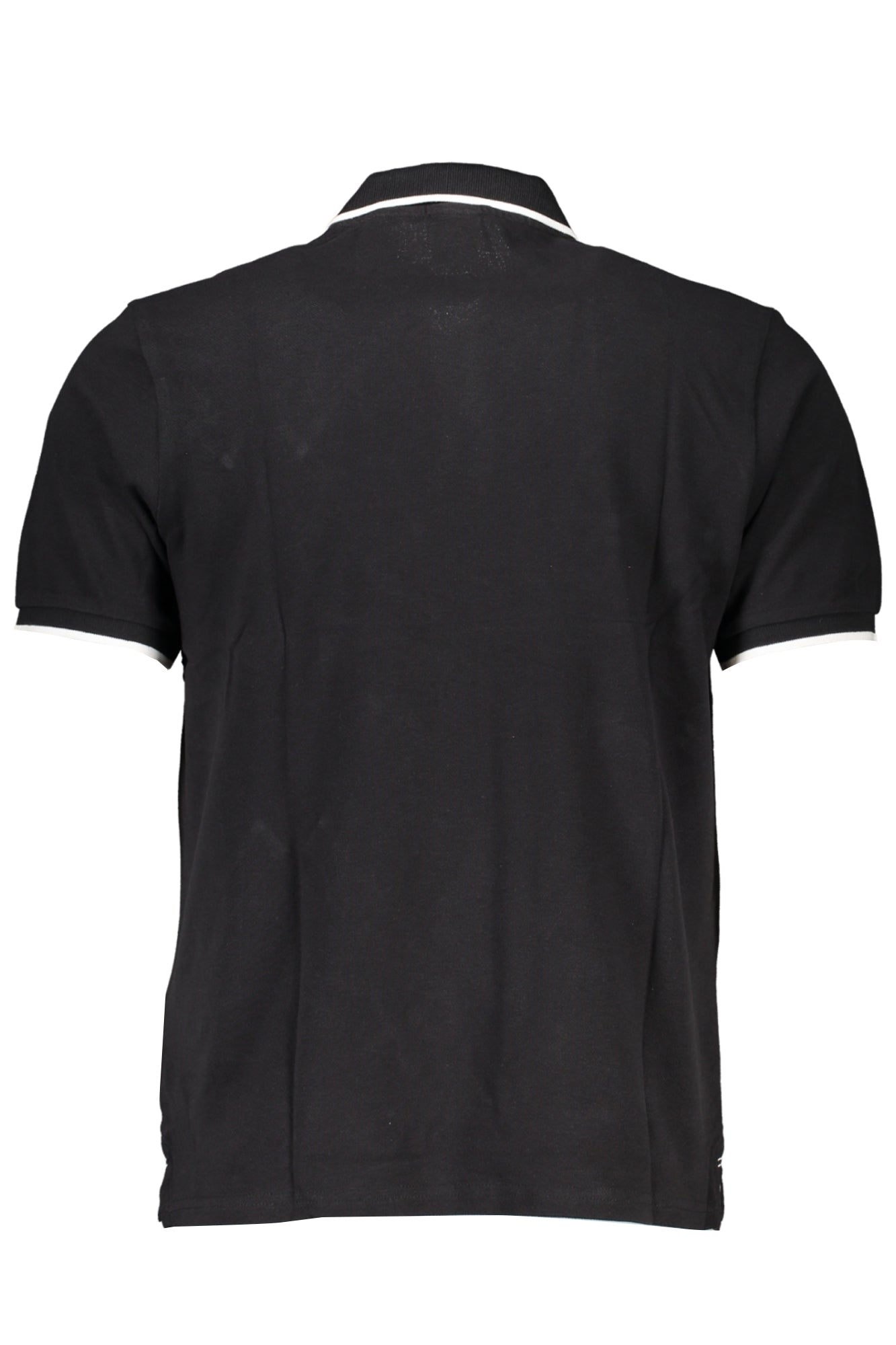 Men's black short sleeved polo shirt