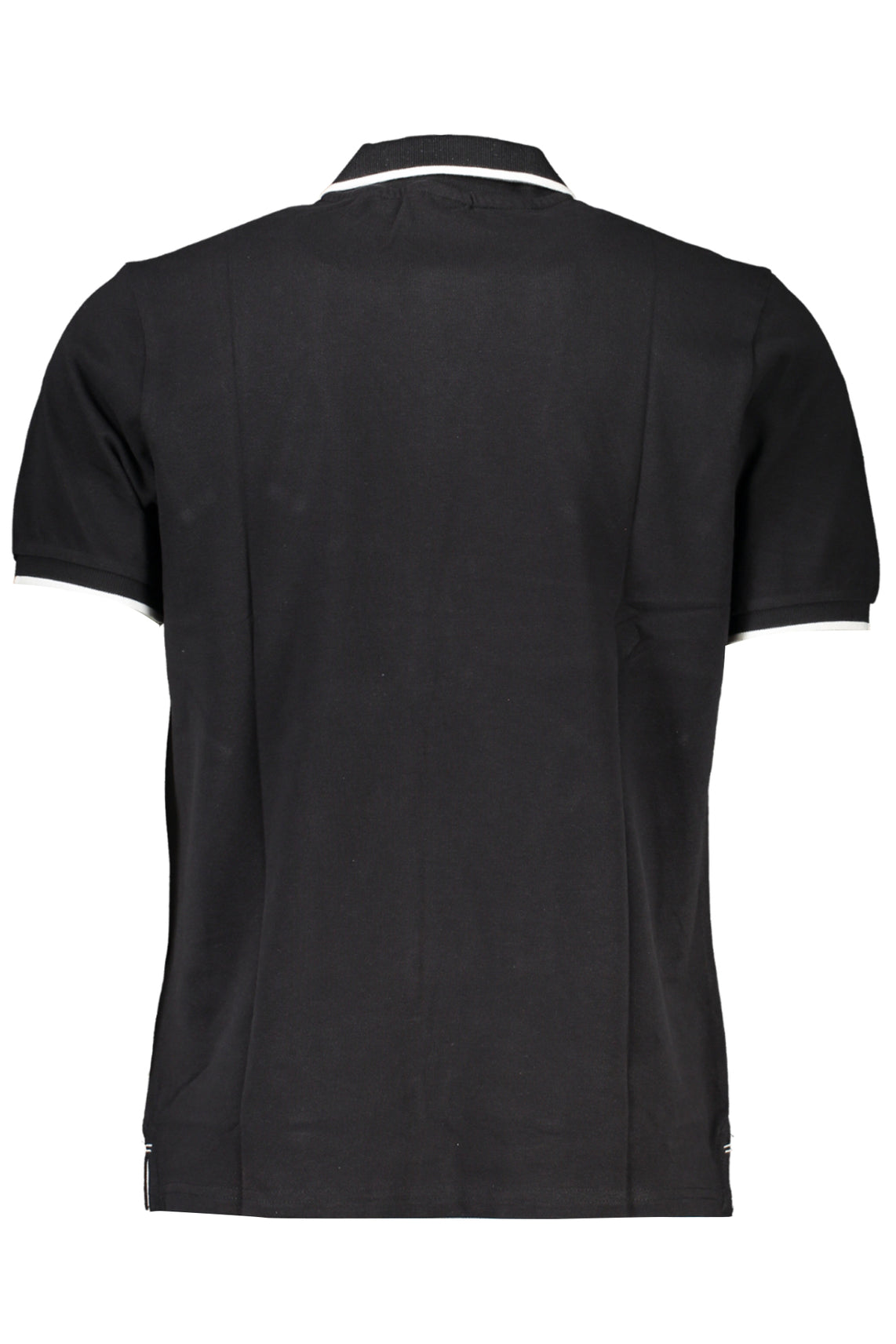 Men's black short sleeved polo shirt