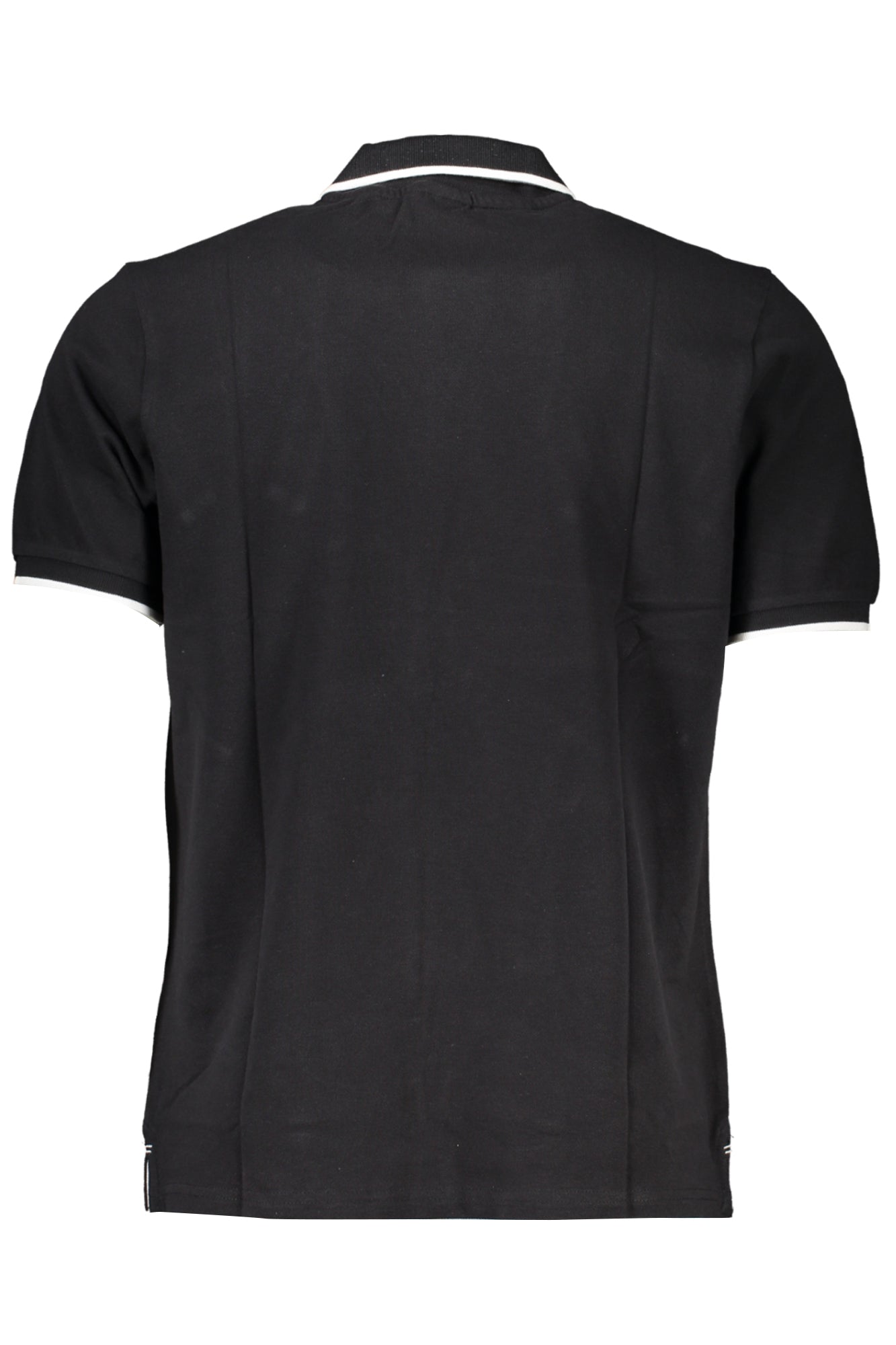 Men's black short sleeved polo shirt